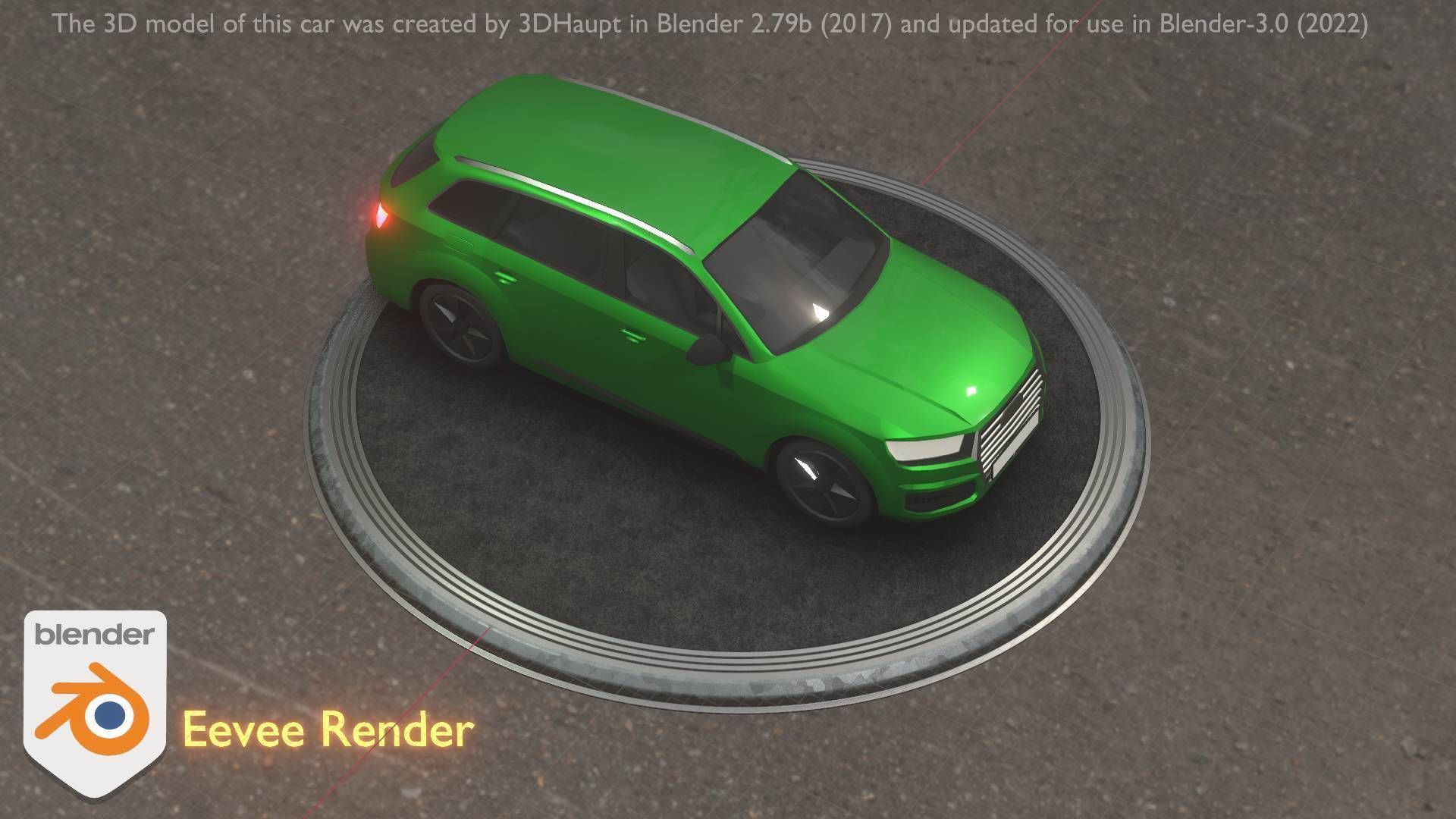 City Car 46 SUV Type-B Green Low-poly 3D model_43