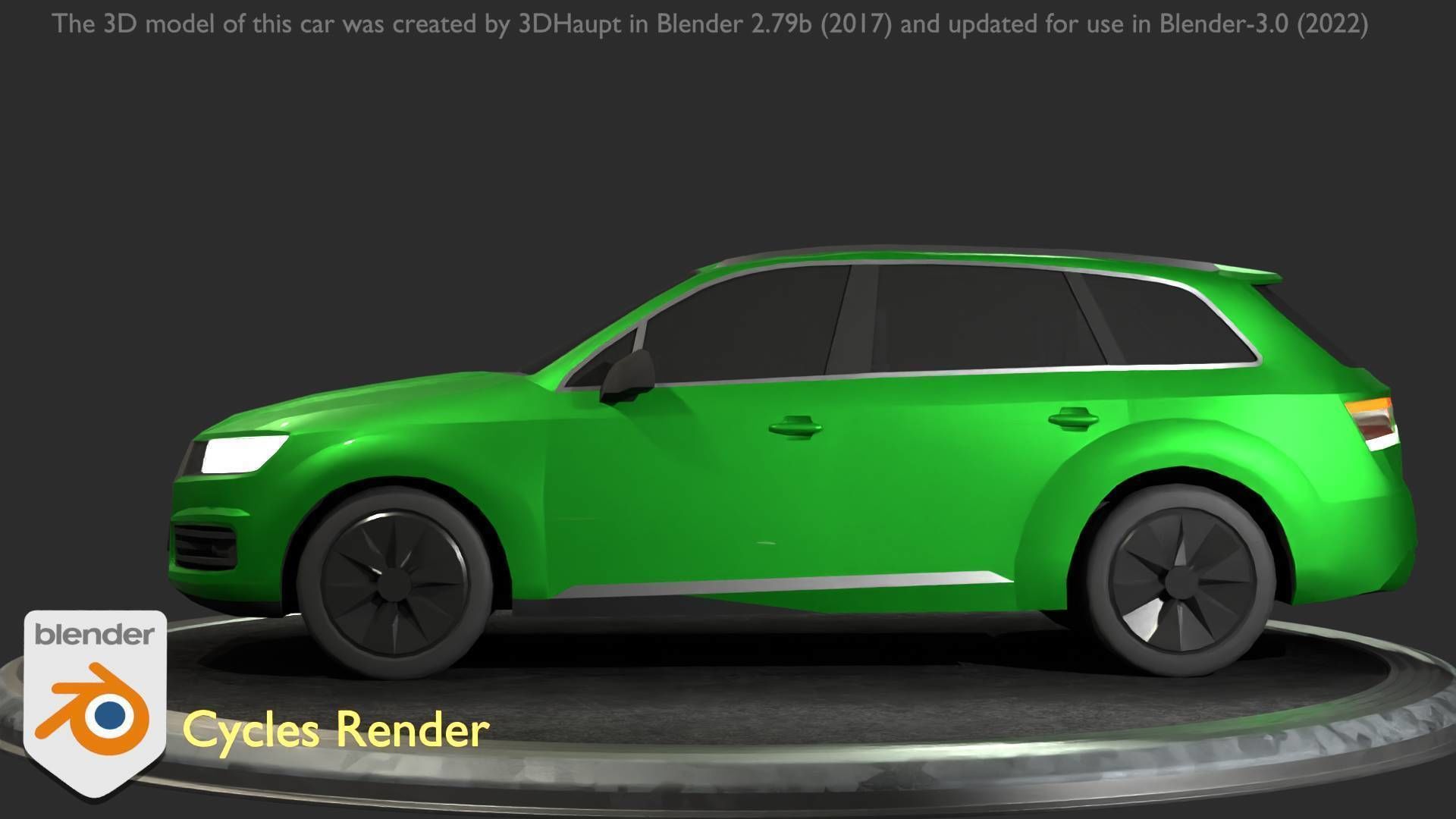 City Car 46 SUV Type-B Green Low-poly 3D model_66