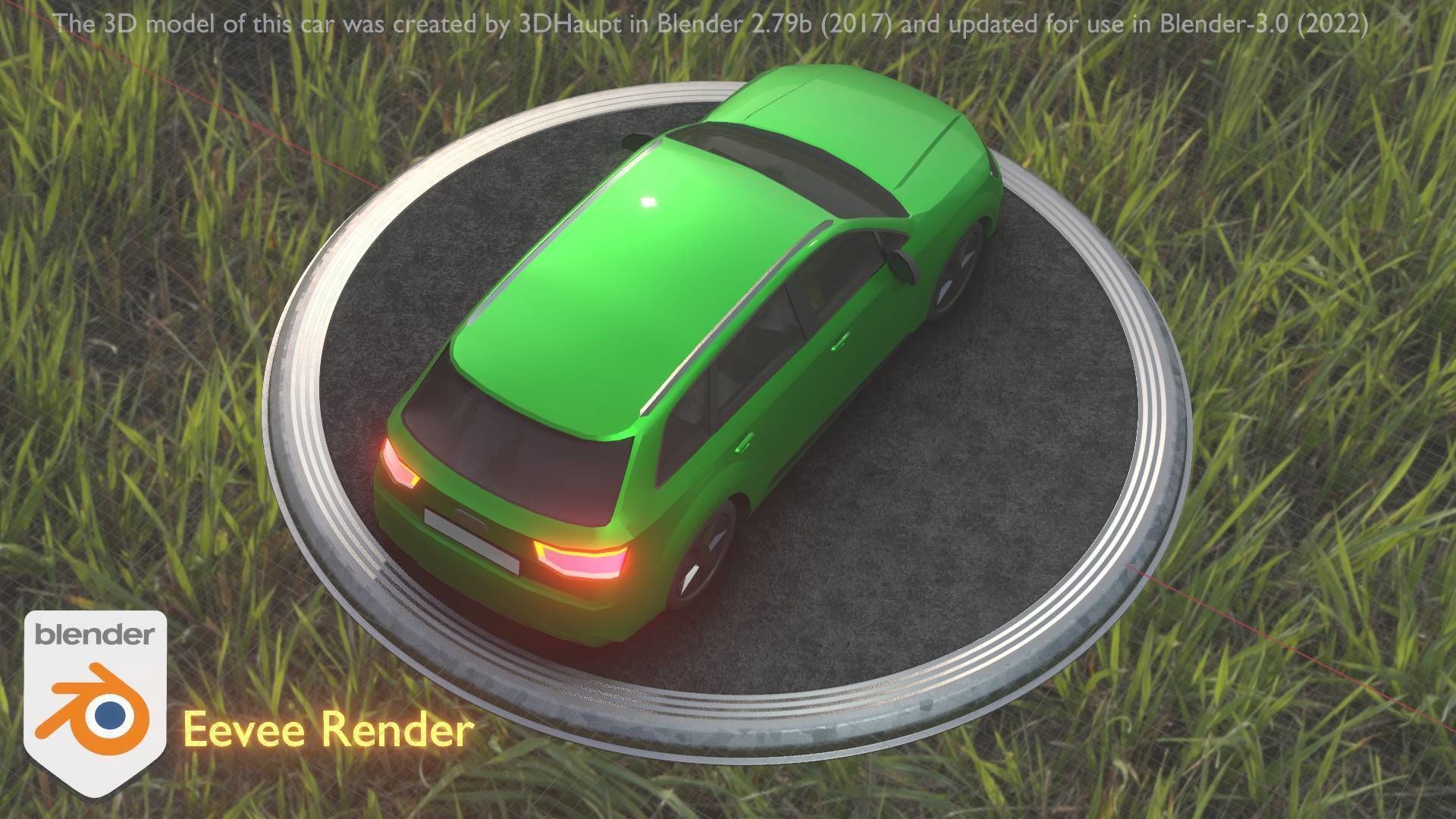 City Car 46 SUV Type-B Green Low-poly 3D model_4