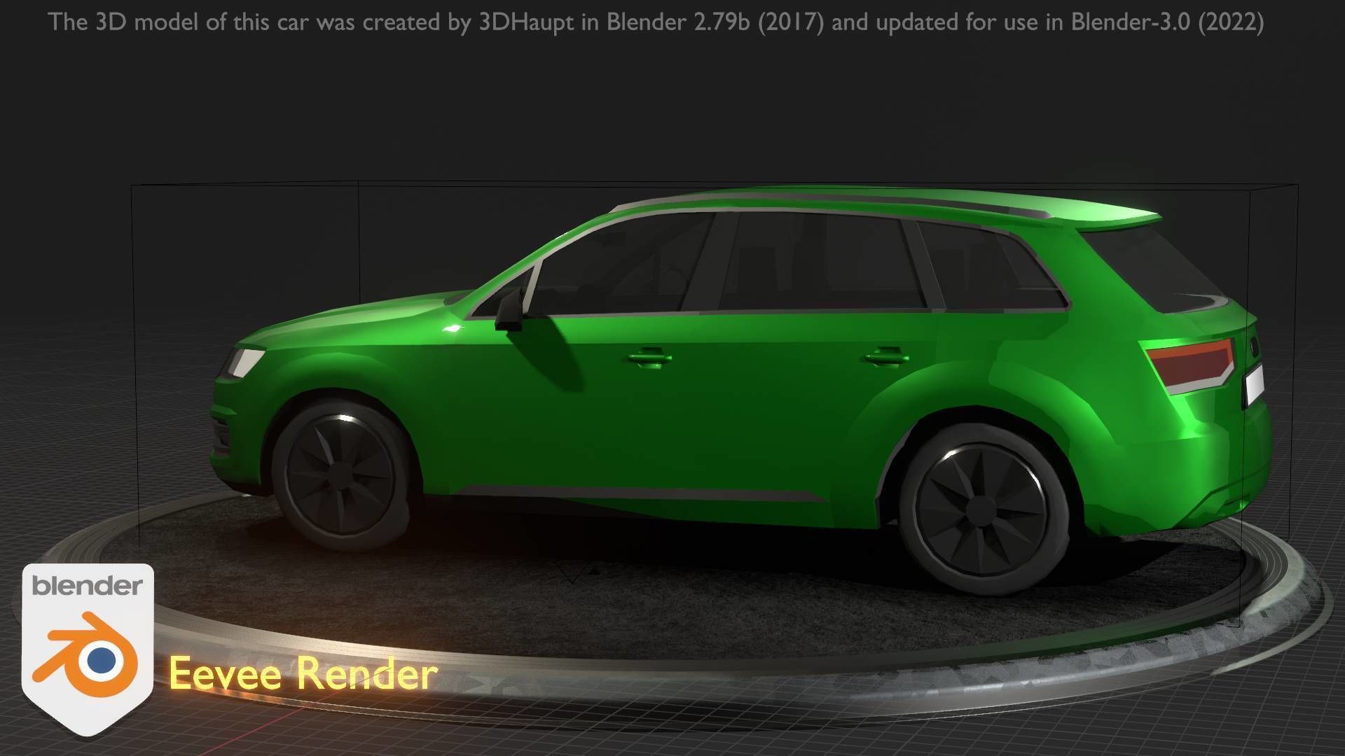 City Car 46 SUV Type-B Green Low-poly 3D model_67