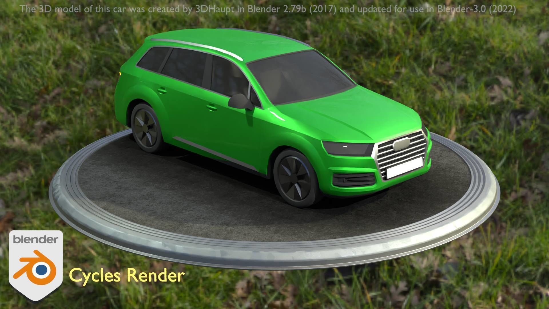 City Car 46 SUV Type-B Green Low-poly 3D model_60