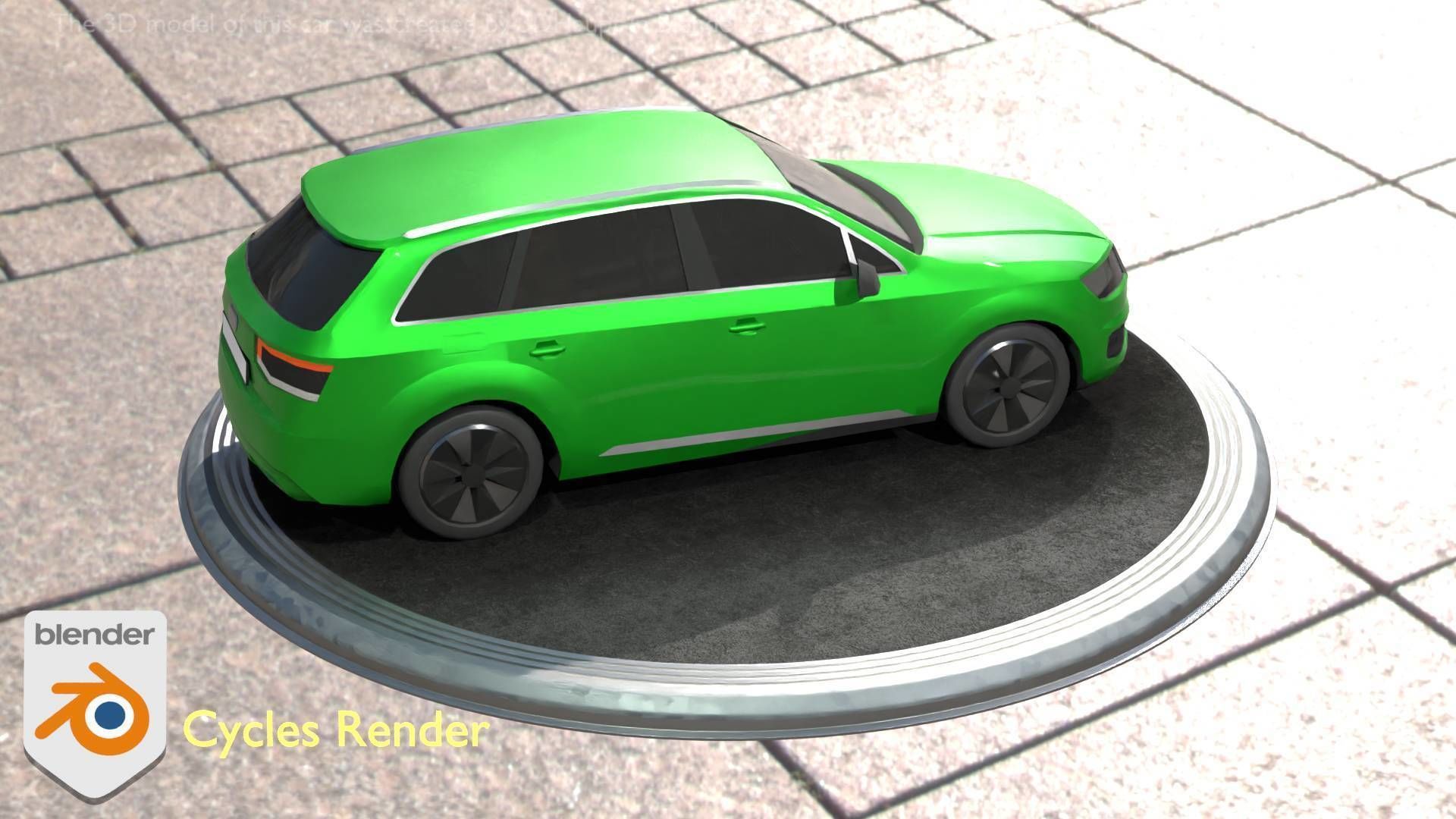 City Car 46 SUV Type-B Green Low-poly 3D model_16