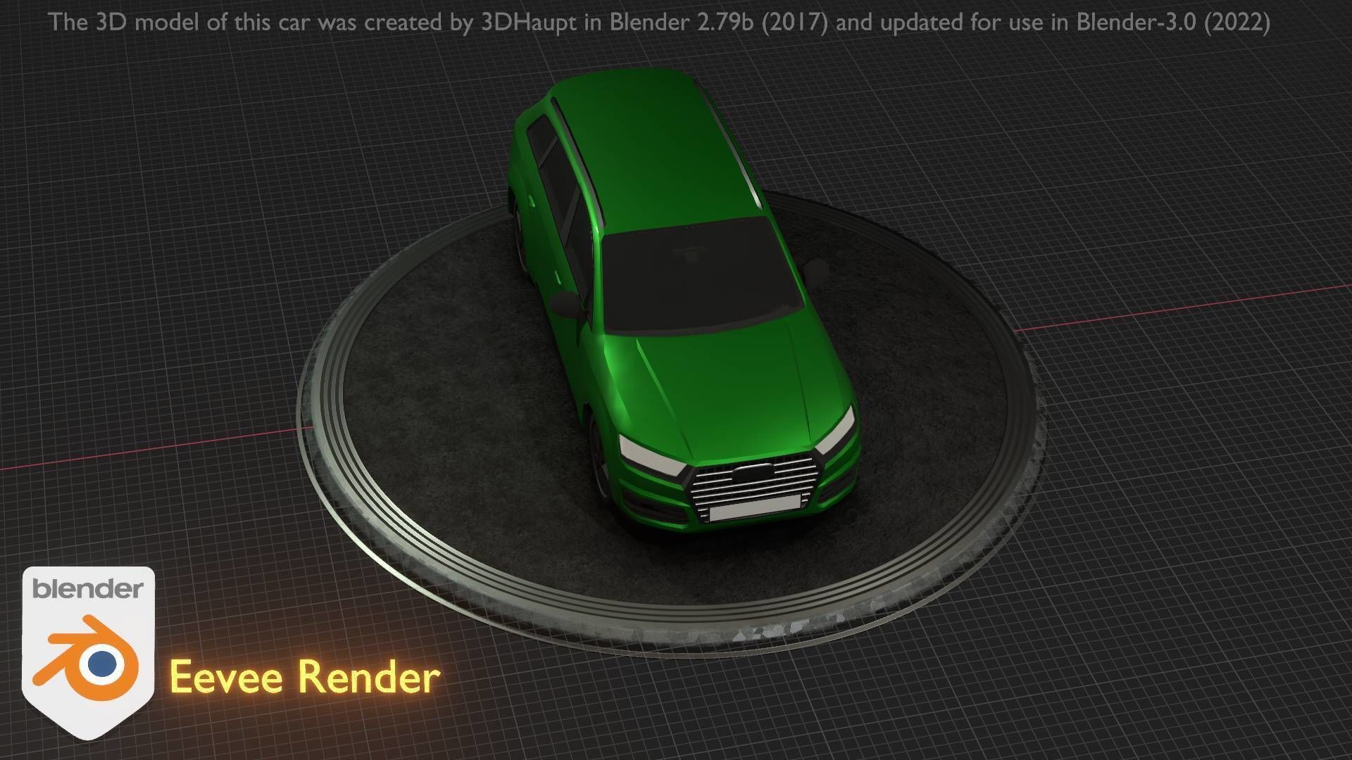 City Car 46 SUV Type-B Green Low-poly 3D model_45