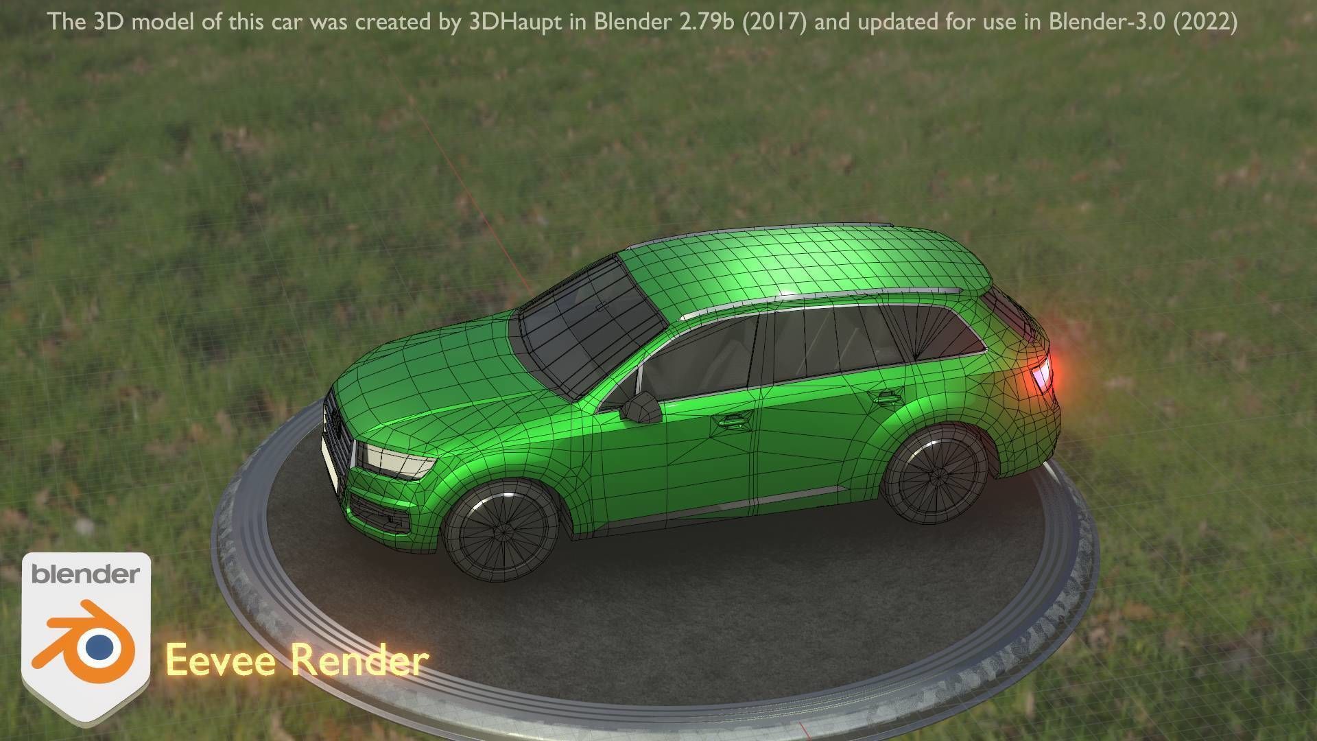 City Car 46 SUV Type-B Green Low-poly 3D model_49