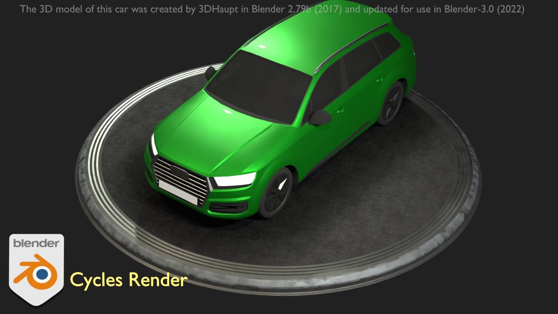 City Car 46 SUV Type-B Green Low-poly 3D model_8