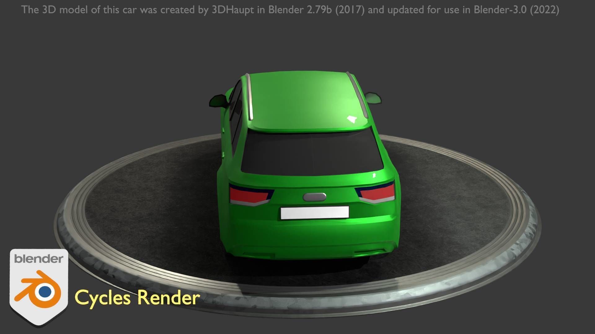 City Car 46 SUV Type-B Green Low-poly 3D model_70