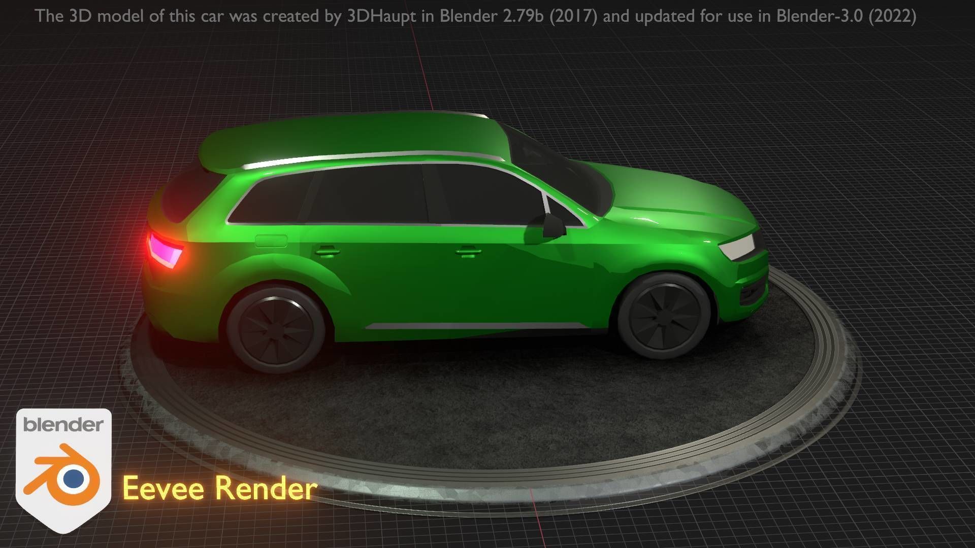 City Car 46 SUV Type-B Green Low-poly 3D model_29