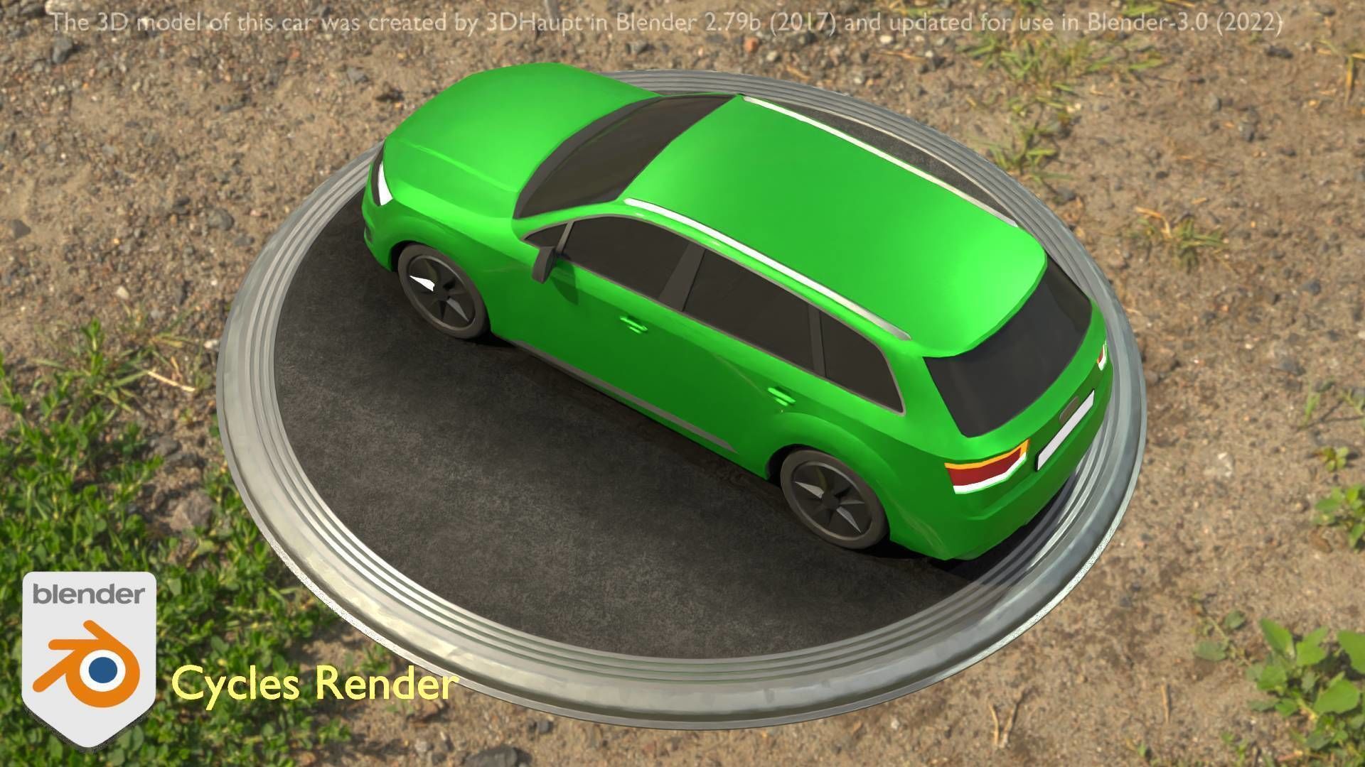 City Car 46 SUV Type-B Green Low-poly 3D model_81