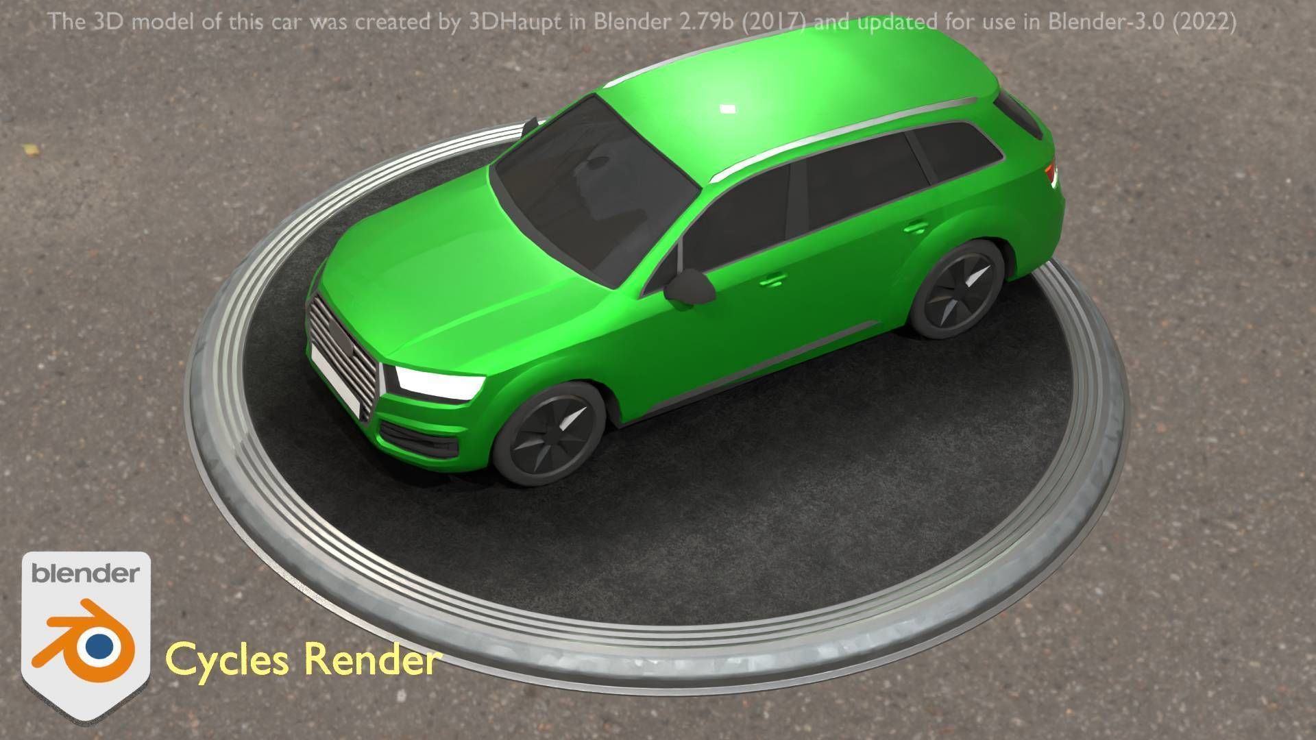City Car 46 SUV Type-B Green Low-poly 3D model_35