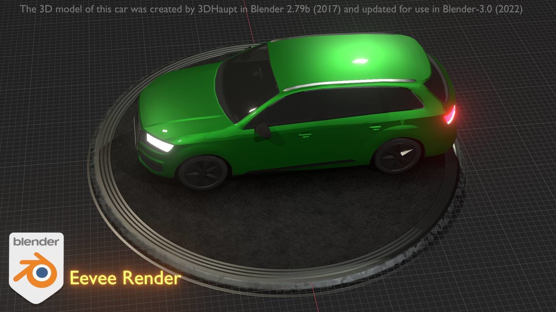 City Car 46 SUV Type-B Green Low-poly 3D model_36