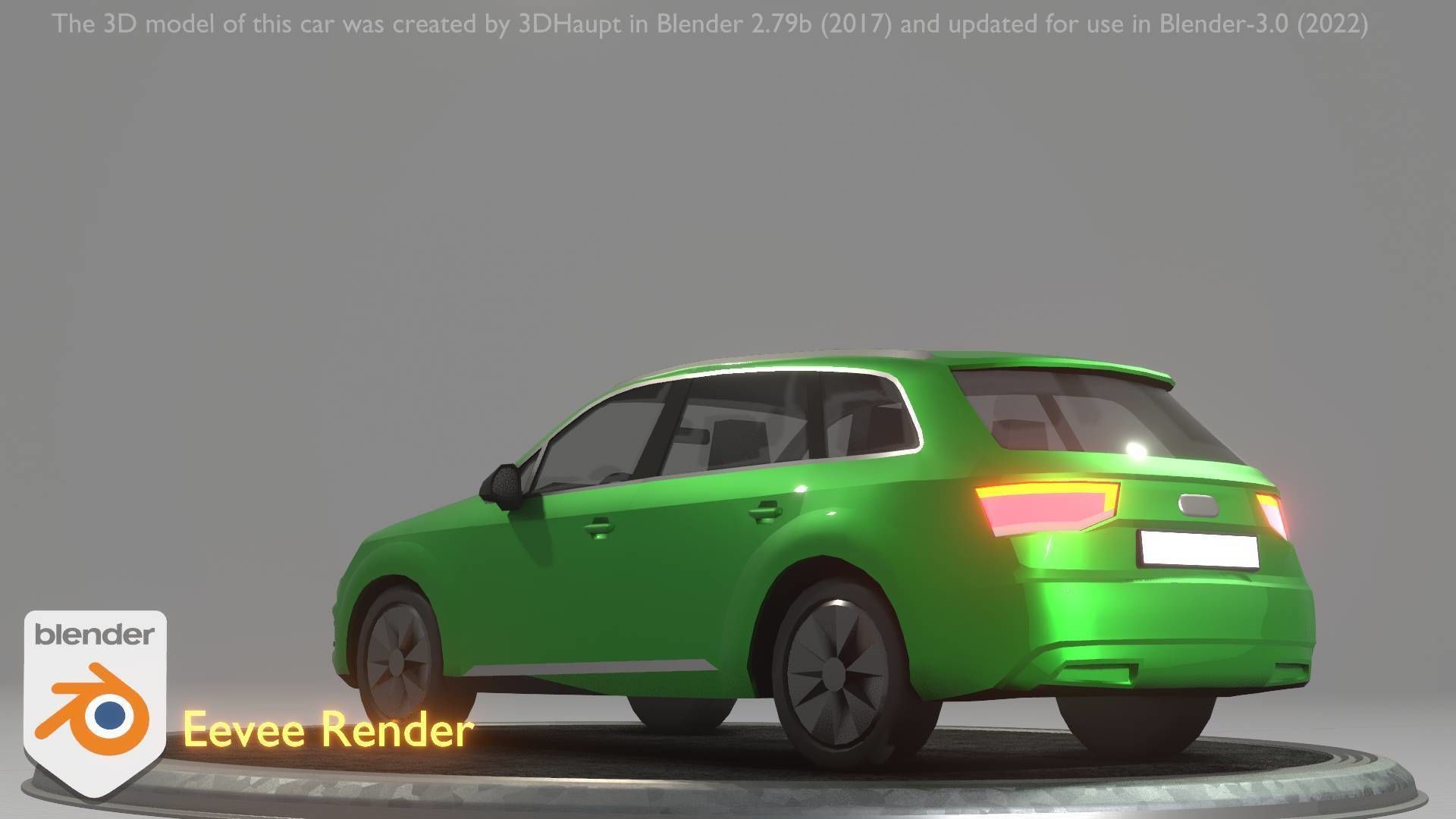 City Car 46 SUV Type-B Green Low-poly 3D model_95