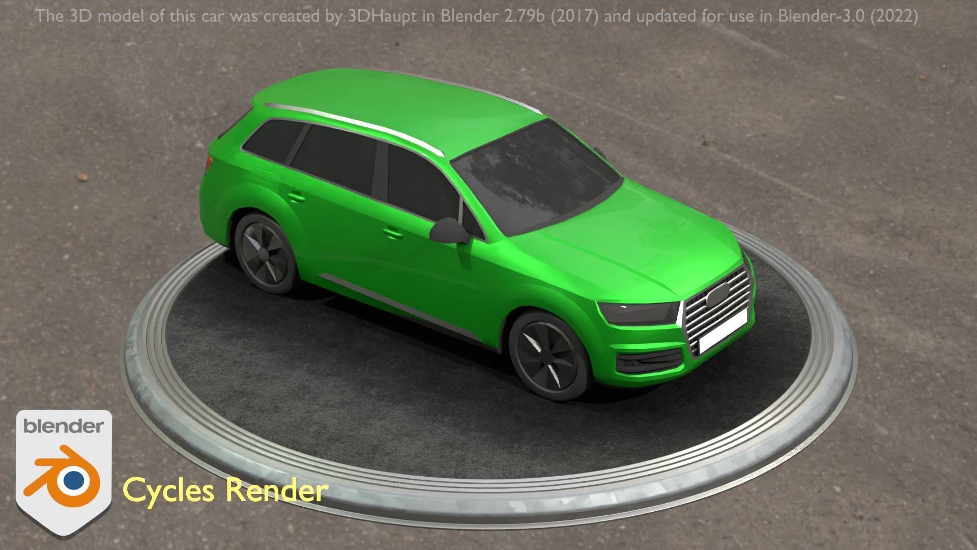 City Car 46 SUV Type-B Green Low-poly 3D model_75