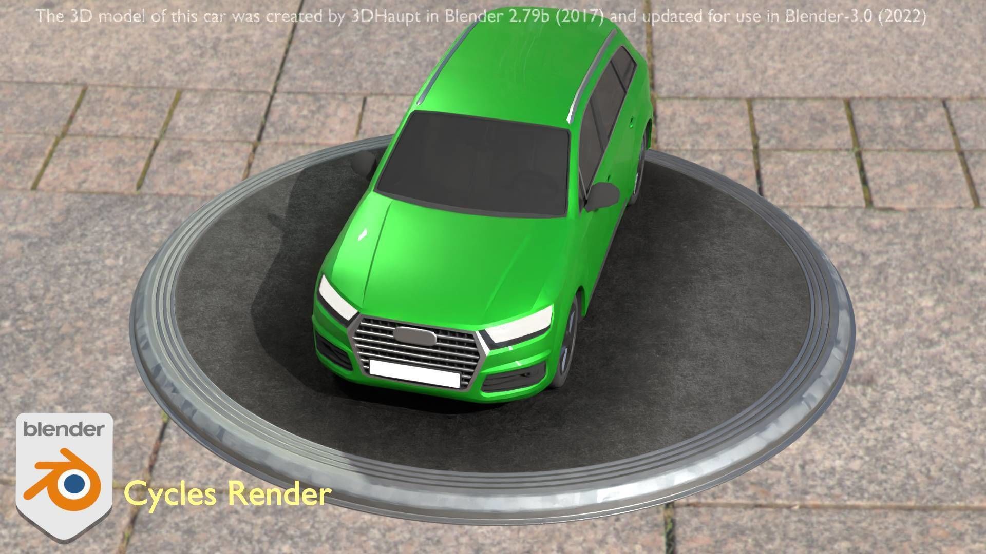 City Car 46 SUV Type-B Green Low-poly 3D model_34