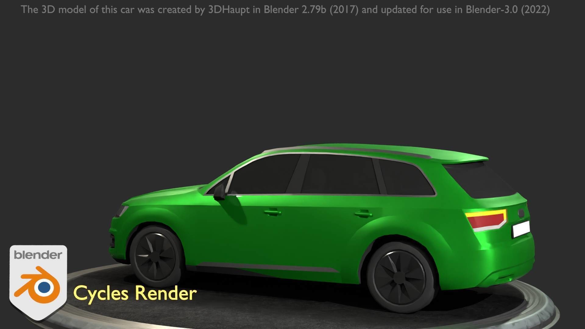 City Car 46 SUV Type-B Green Low-poly 3D model_94