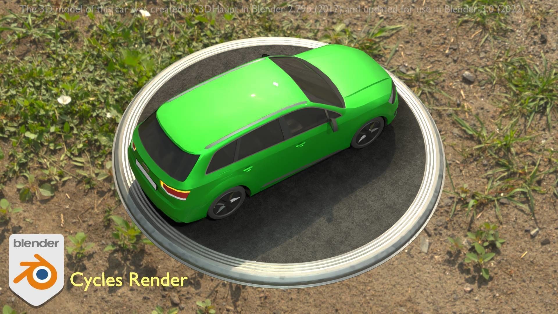 City Car 46 SUV Type-B Green Low-poly 3D model_41