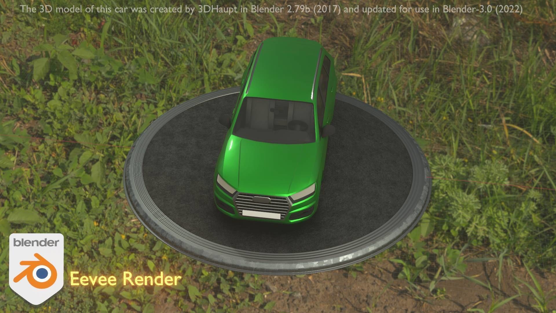 City Car 46 SUV Type-B Green Low-poly 3D model_89