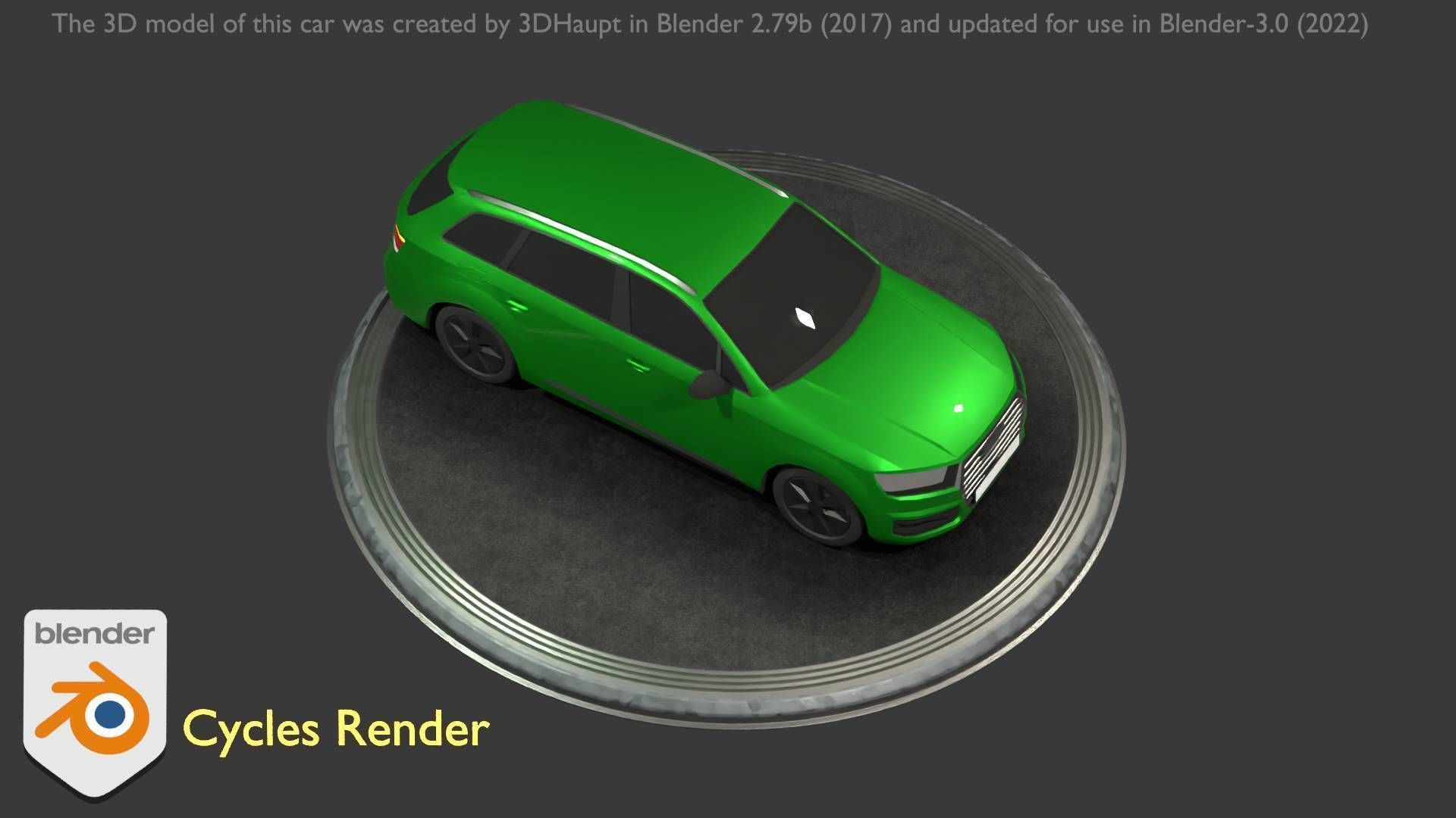 City Car 46 SUV Type-B Green Low-poly 3D model_87