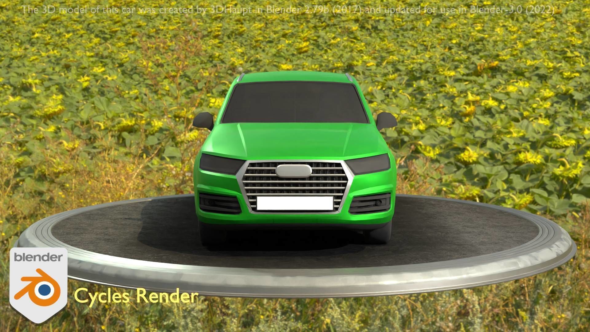 City Car 46 SUV Type-B Green Low-poly 3D model_62