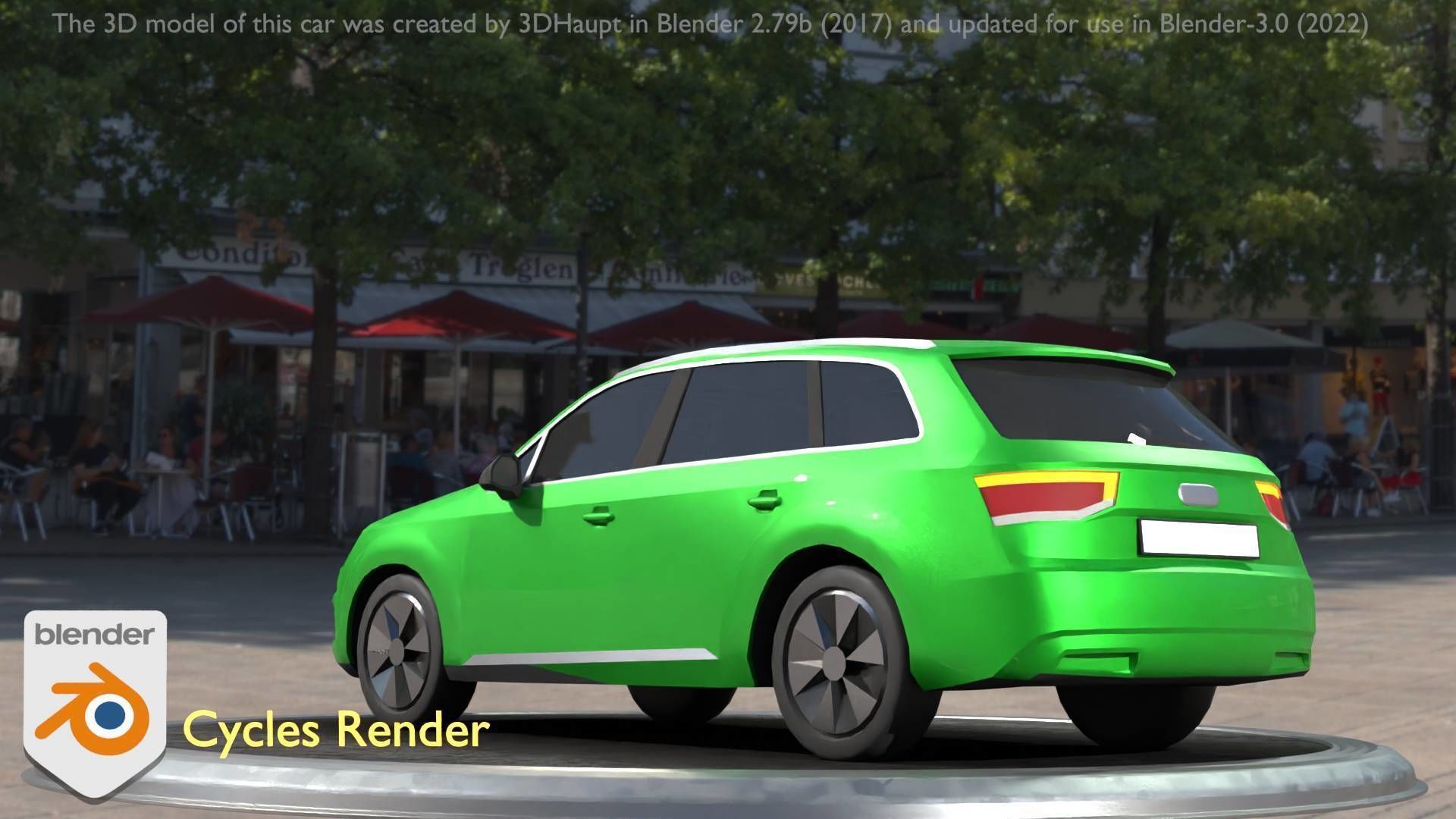 City Car 46 SUV Type-B Green Low-poly 3D model_52