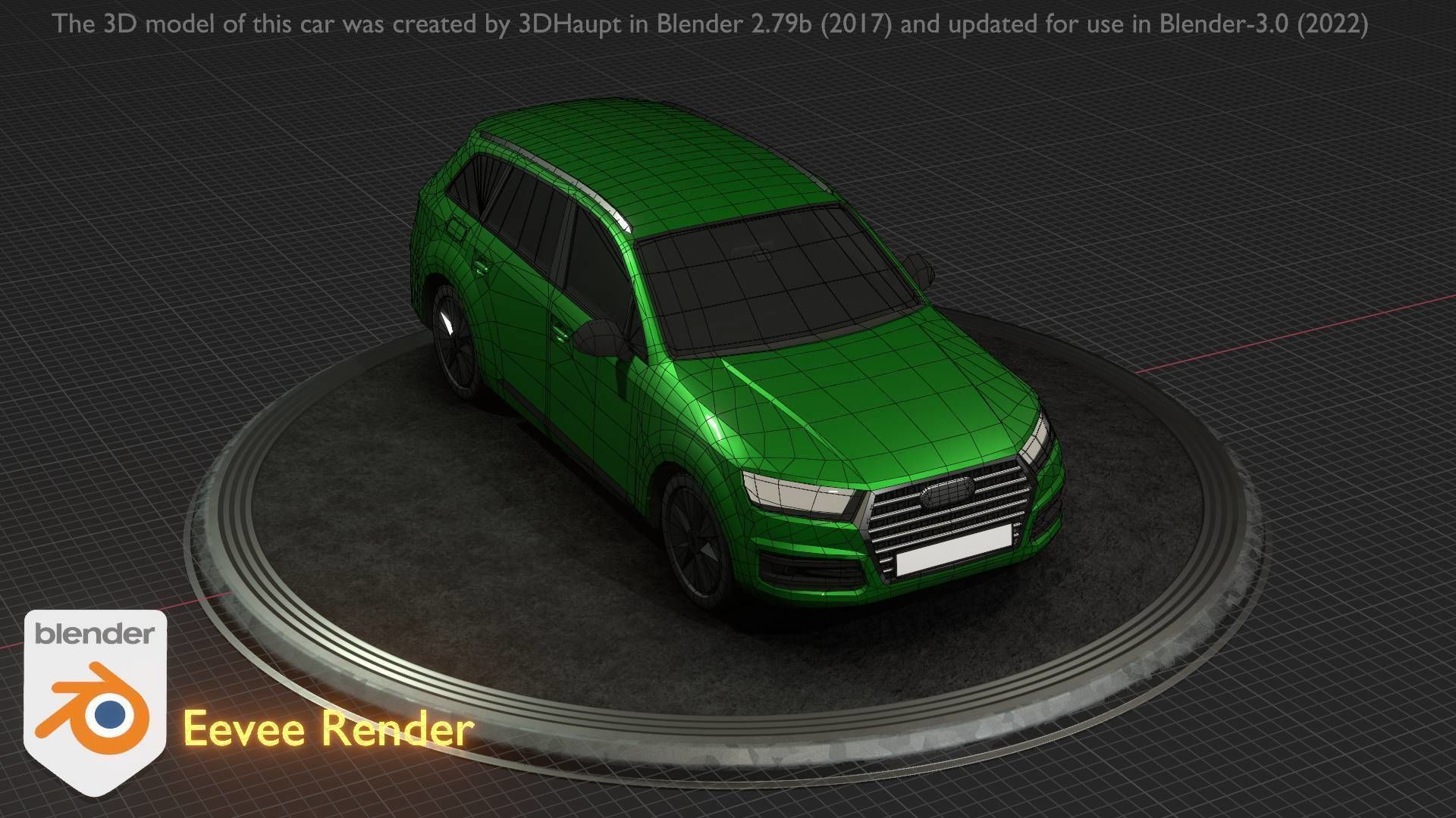 City Car 46 SUV Type-B Green Low-poly 3D model_76