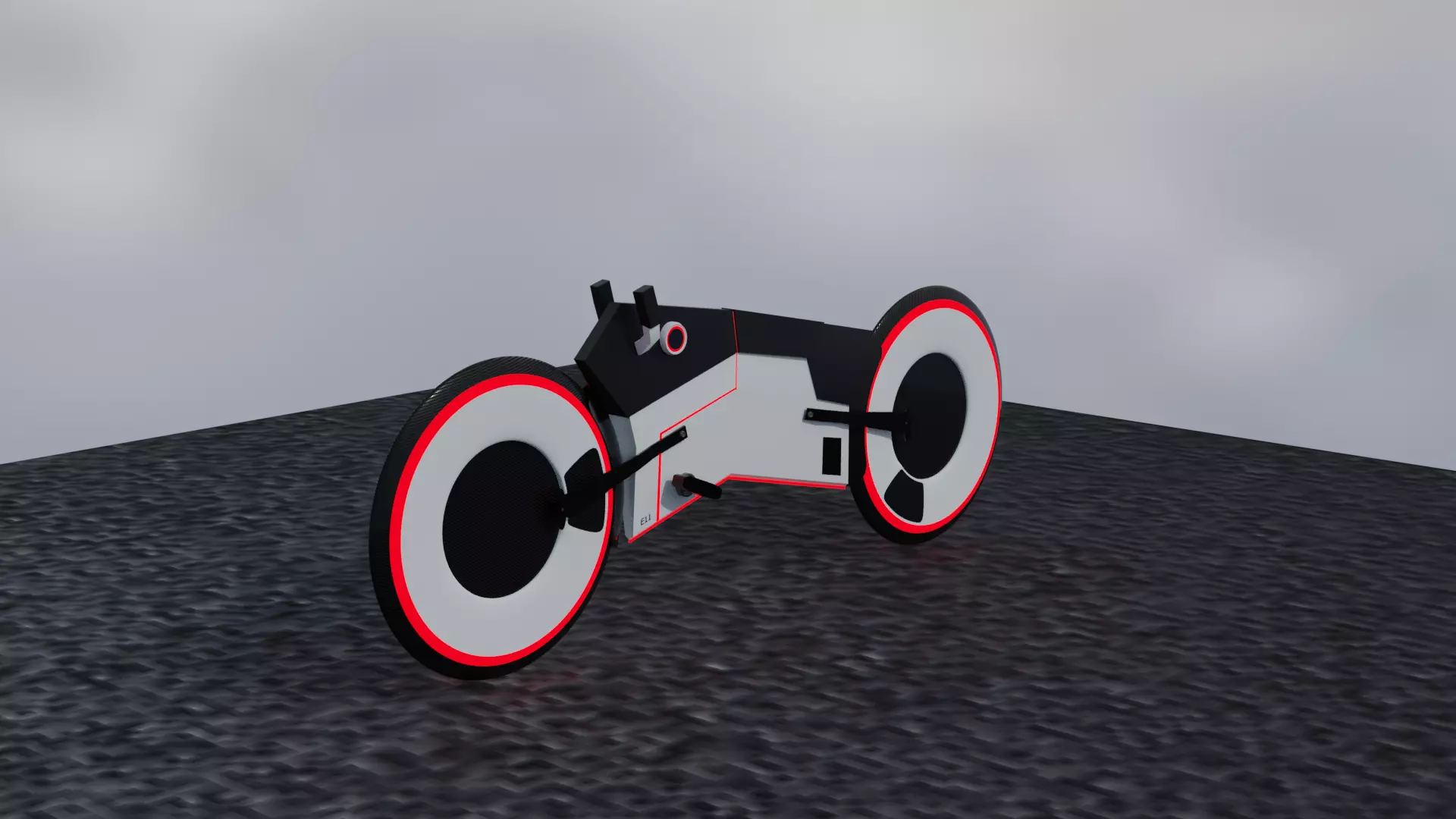 Cyberpunk Bike Low-poly 3D model_0