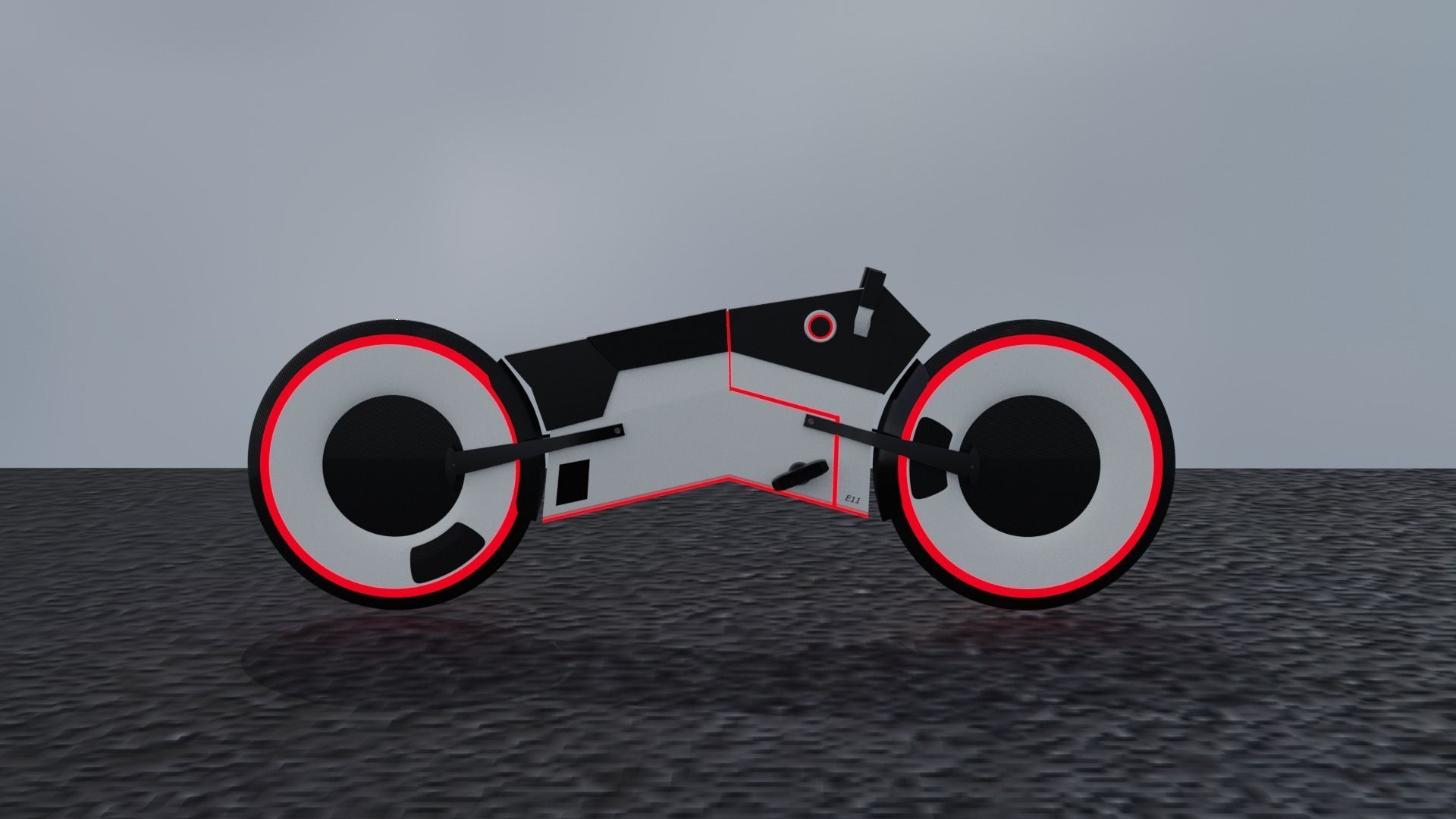 Cyberpunk Bike Low-poly 3D model_12