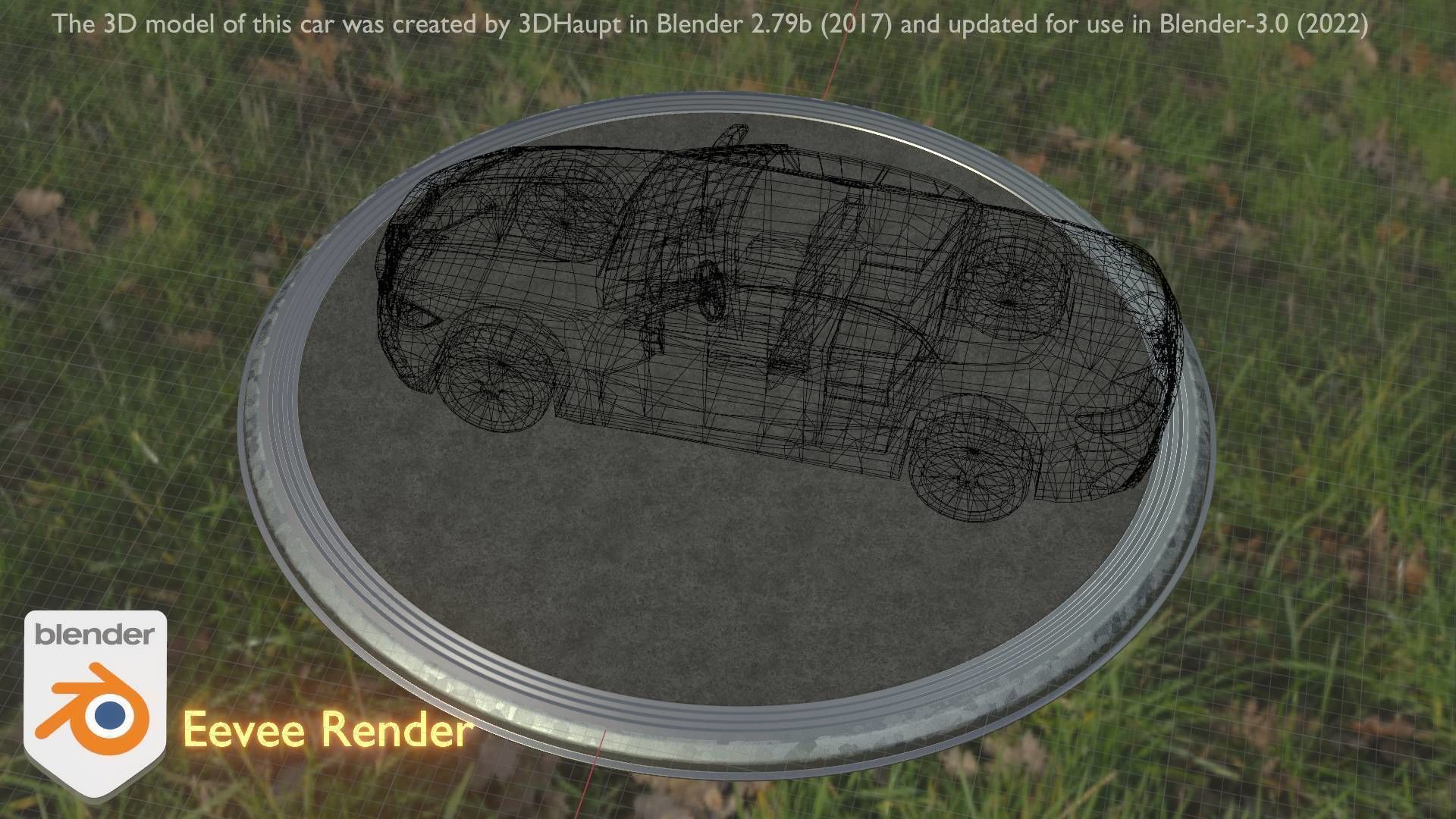 City Car 47 Top-Class Cabrio Open Type-A Green Low-poly 3D model_18