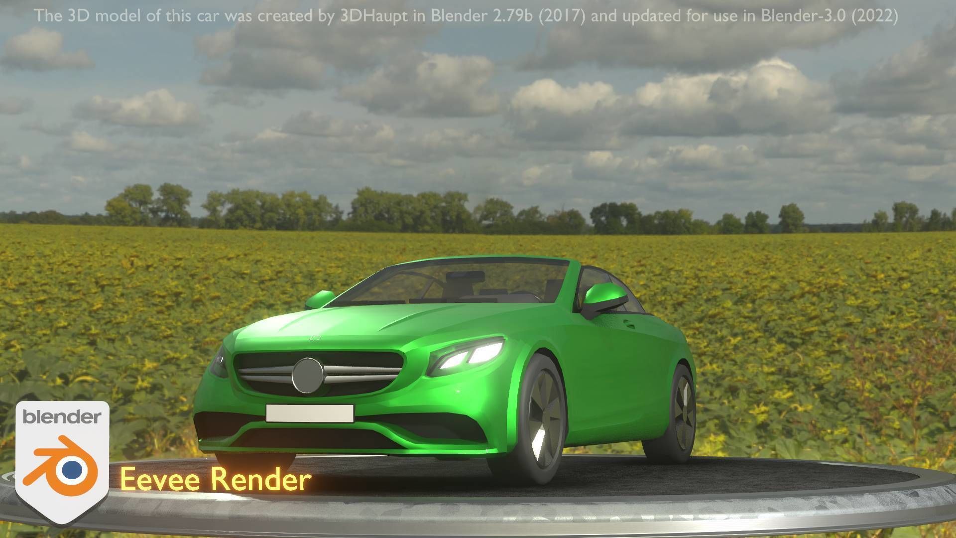 City Car 47 Top-Class Cabrio Open Type-A Green Low-poly 3D model_54