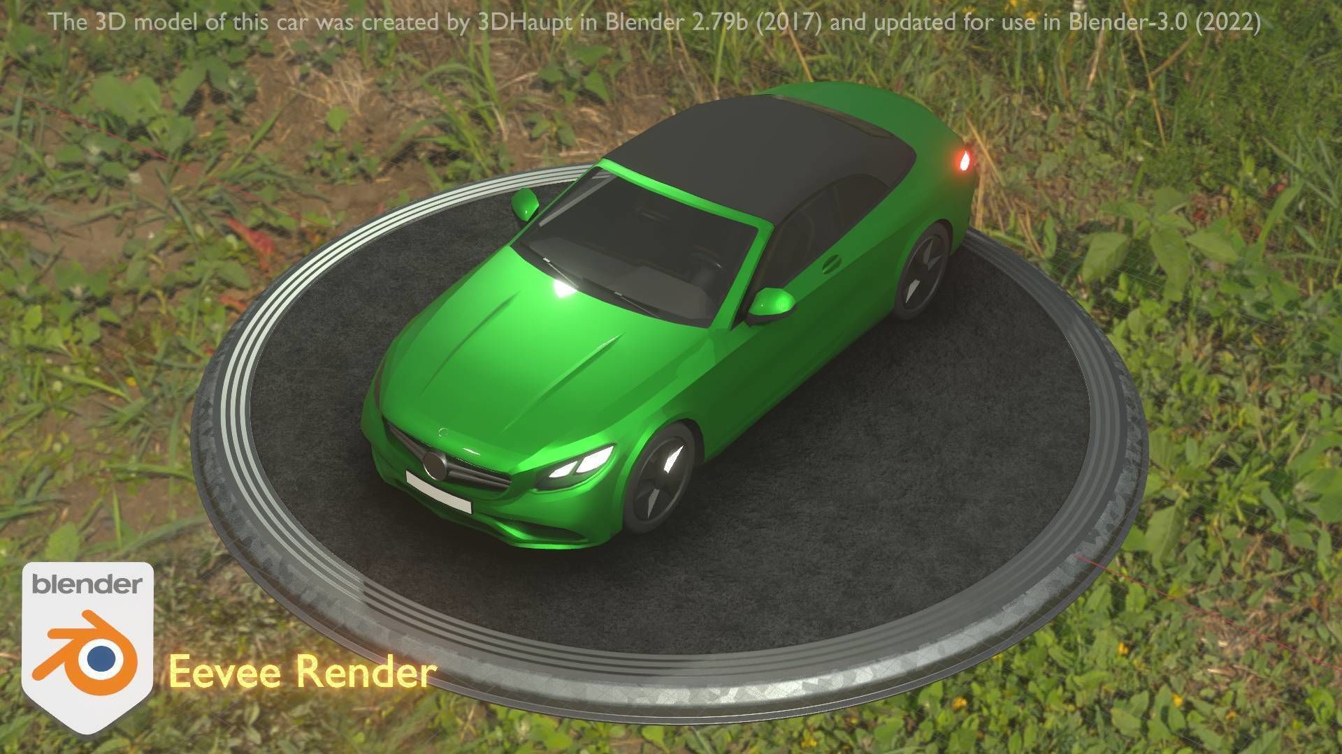 City Car 48 Upper Class Type-A Green Low-poly 3D model_30