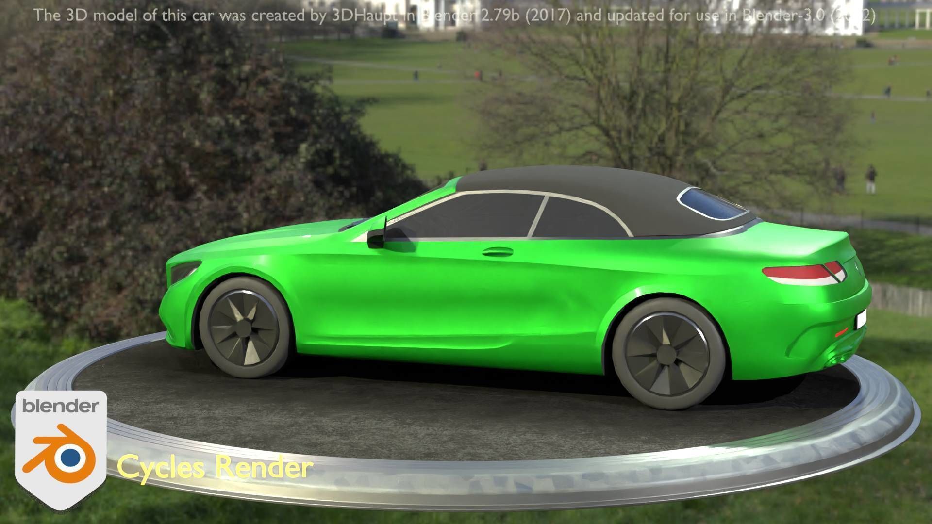 City Car 48 Upper Class Type-A Green Low-poly 3D model_7