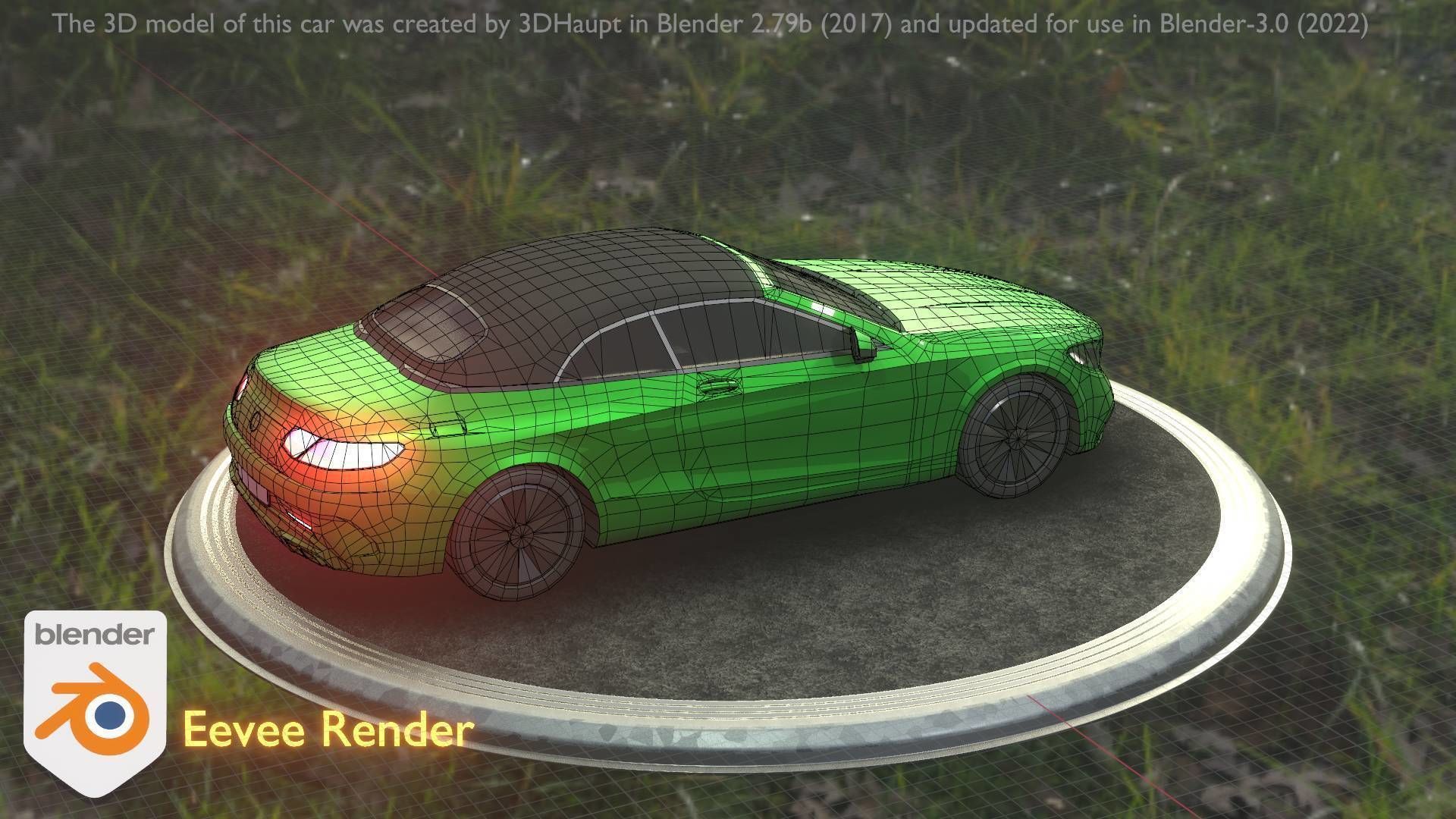 City Car 48 Upper Class Type-A Green Low-poly 3D model_73