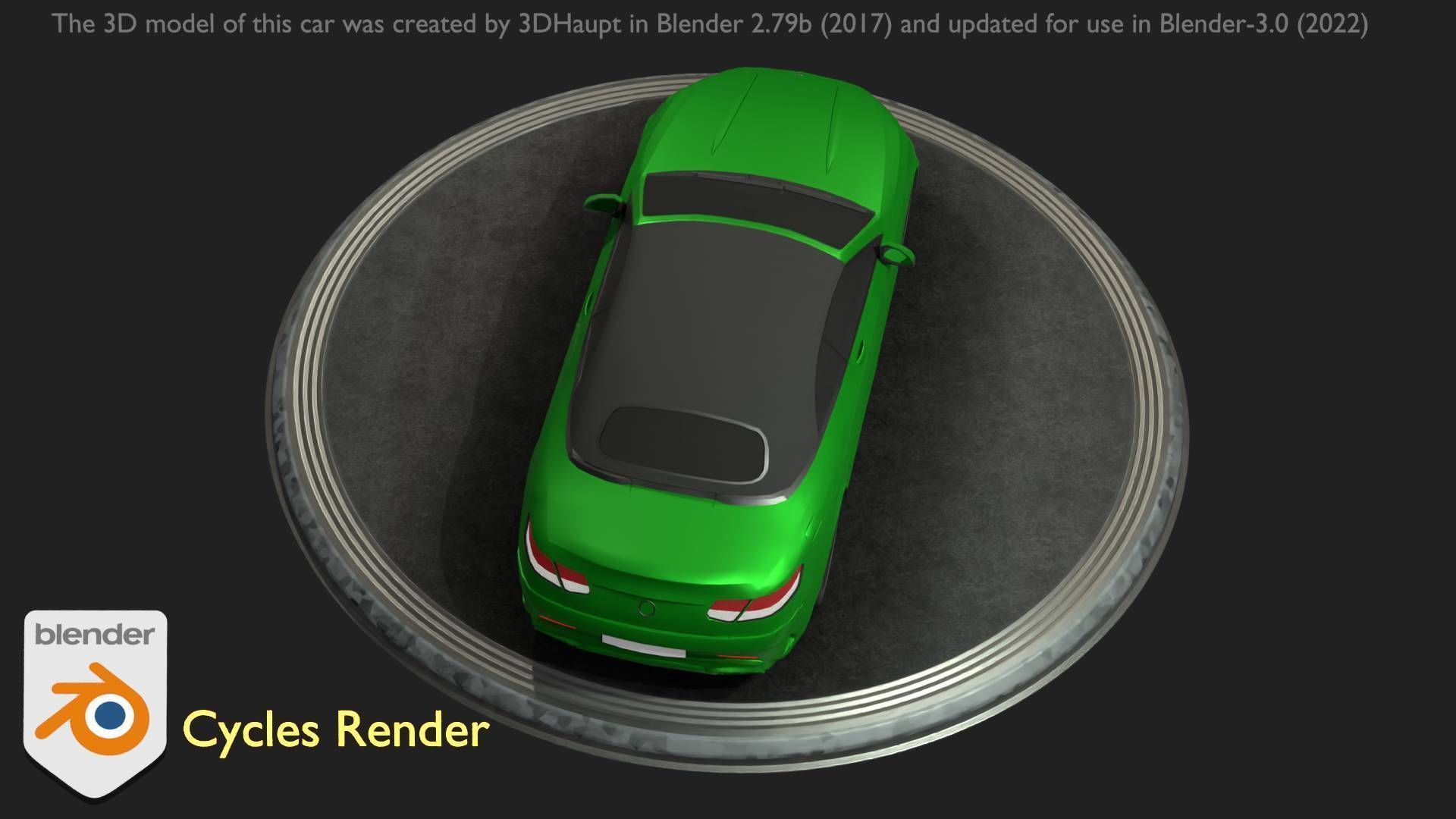 City Car 48 Upper Class Type-A Green Low-poly 3D model_37