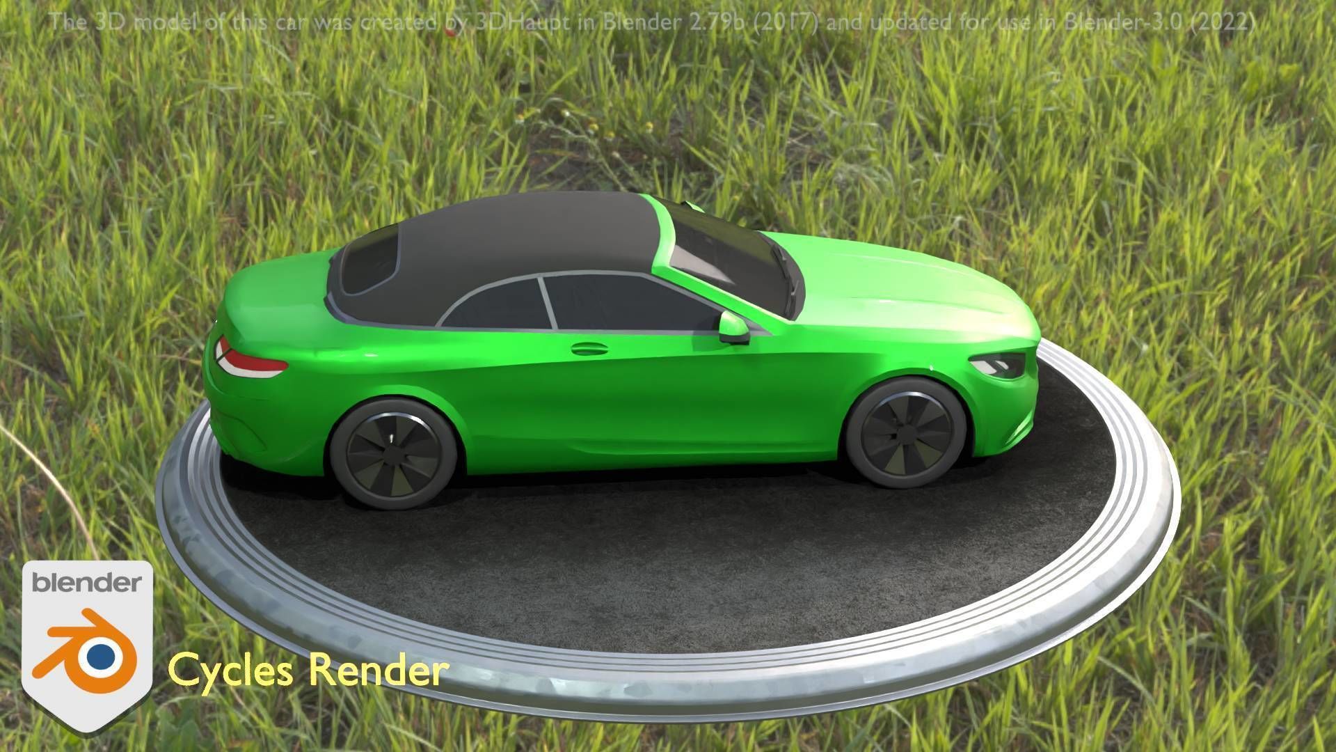 City Car 48 Upper Class Type-A Green Low-poly 3D model_76