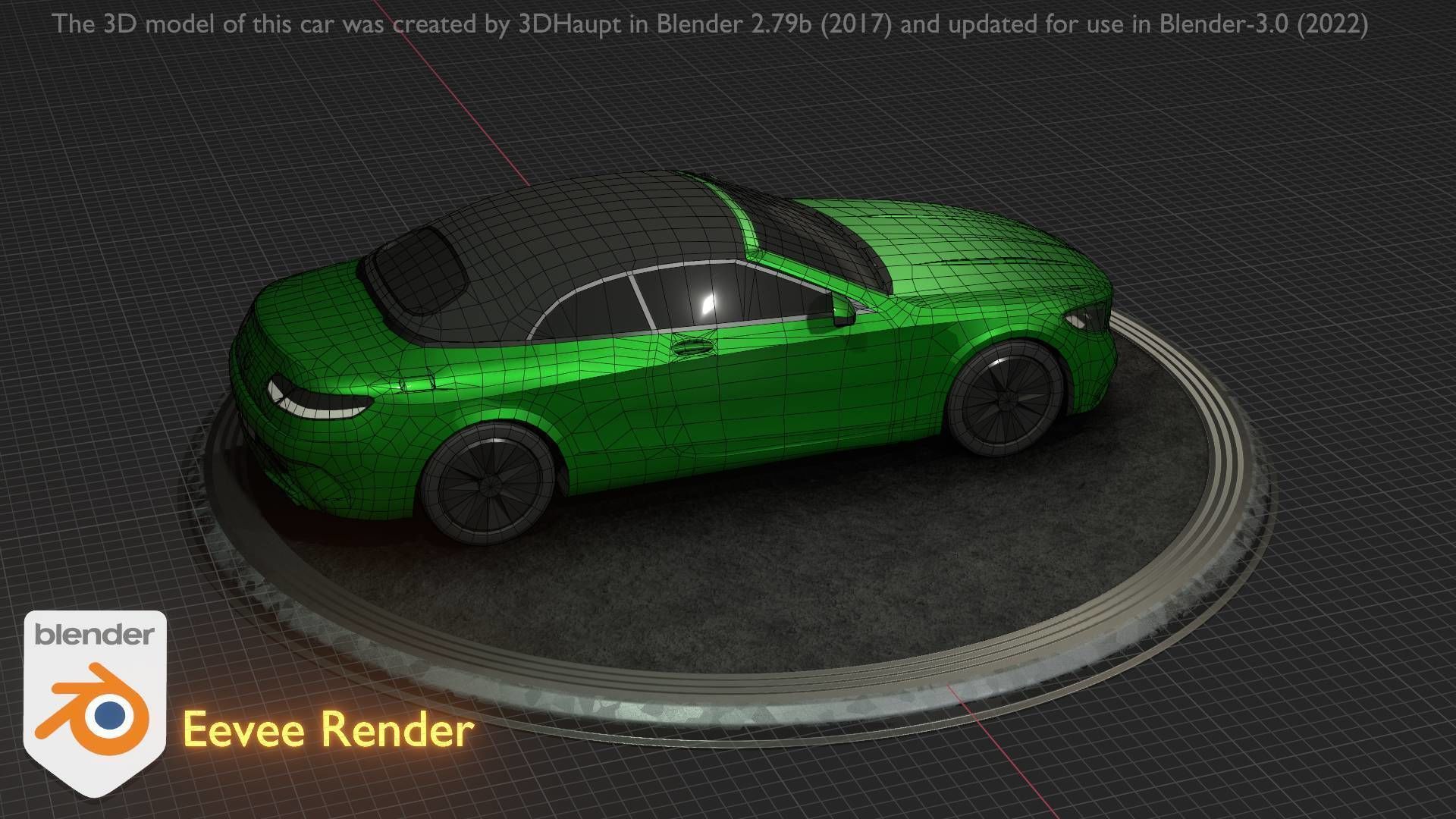 City Car 48 Upper Class Type-A Green Low-poly 3D model_58