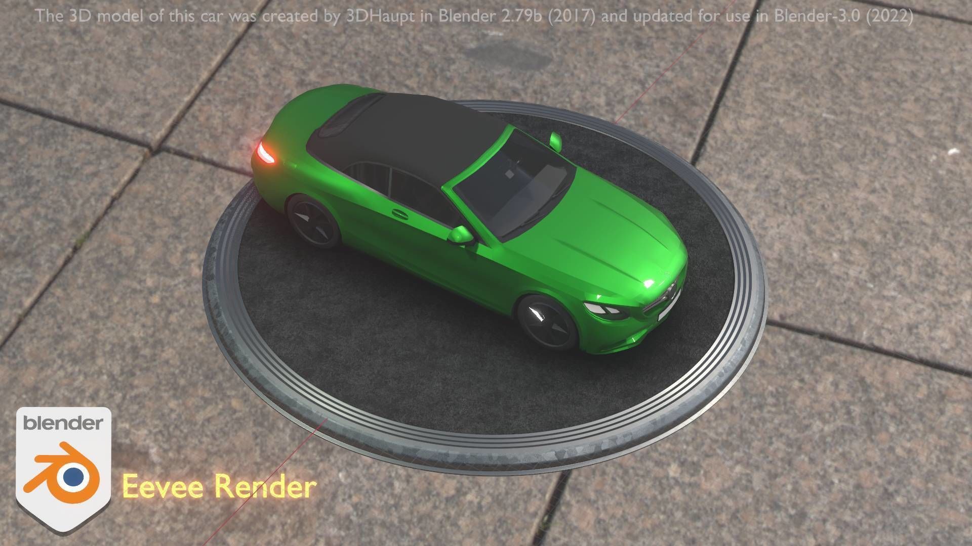 City Car 48 Upper Class Type-A Green Low-poly 3D model_47