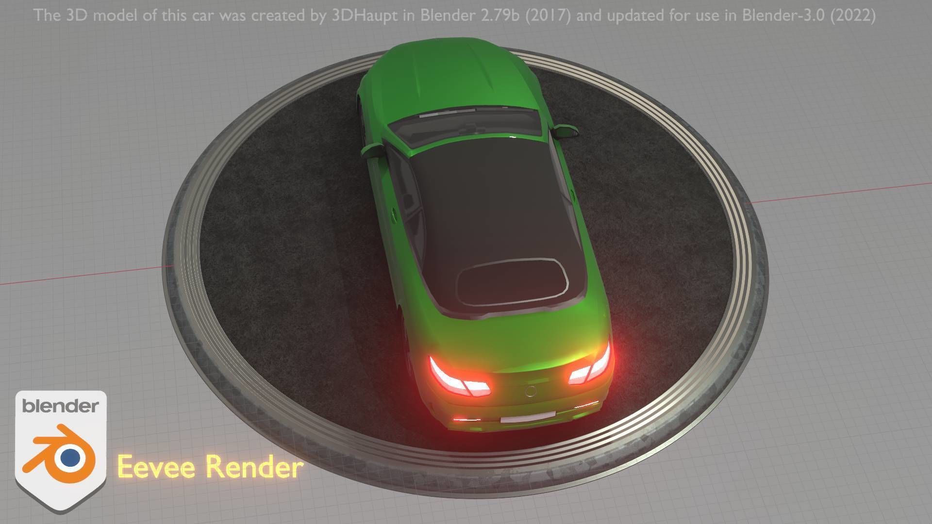 City Car 48 Upper Class Type-A Green Low-poly 3D model_42