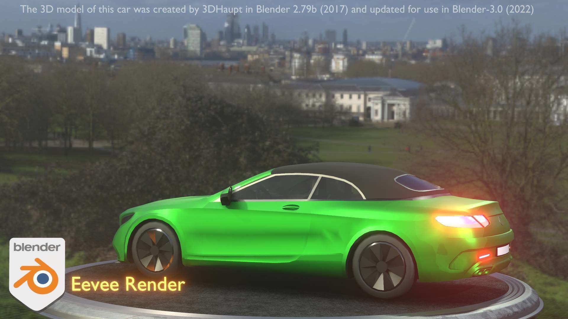 City Car 48 Upper Class Type-A Green Low-poly 3D model_12