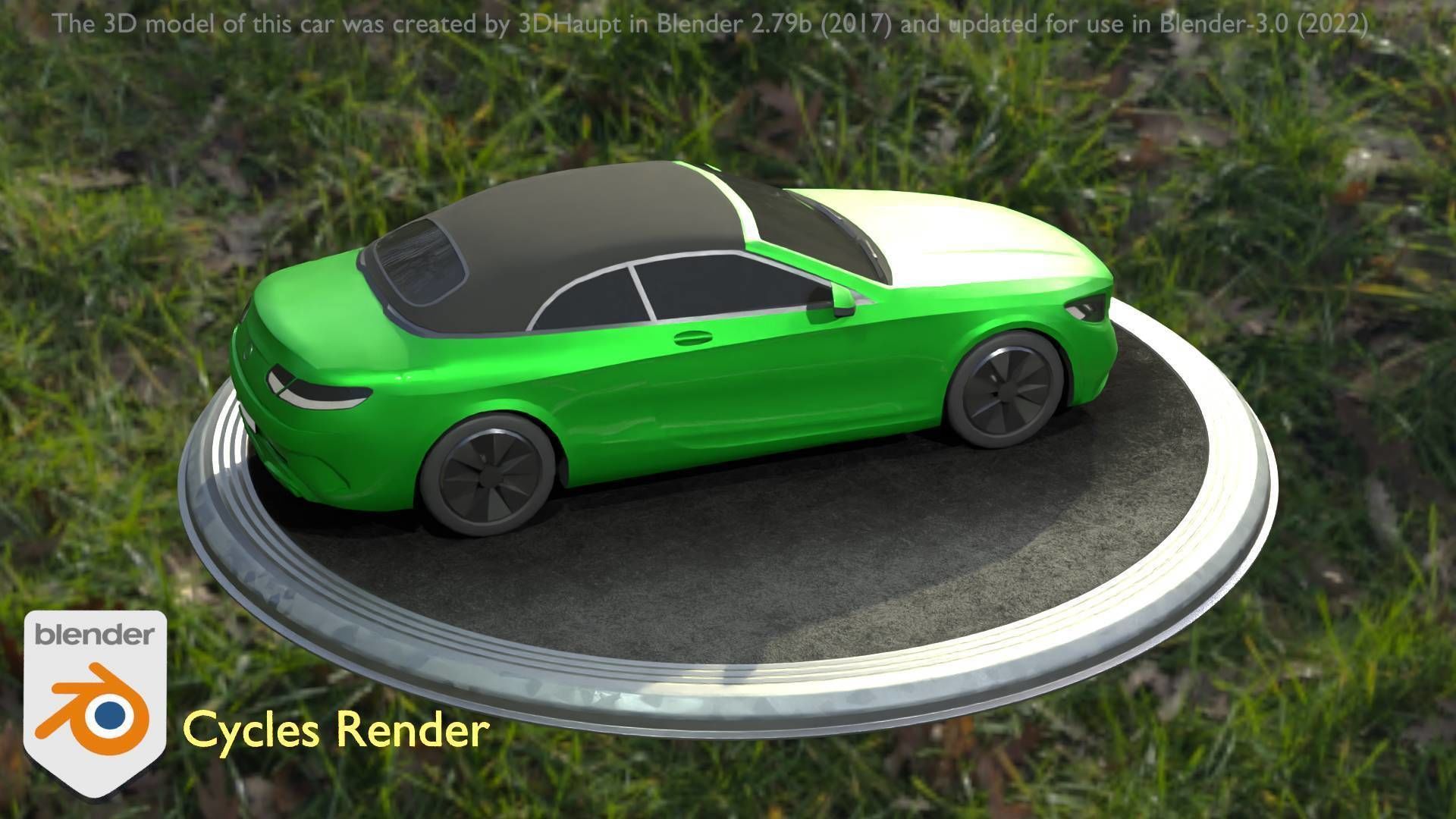 City Car 48 Upper Class Type-A Green Low-poly 3D model_24