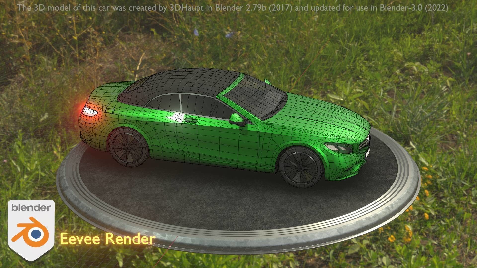 City Car 48 Upper Class Type-A Green Low-poly 3D model_77