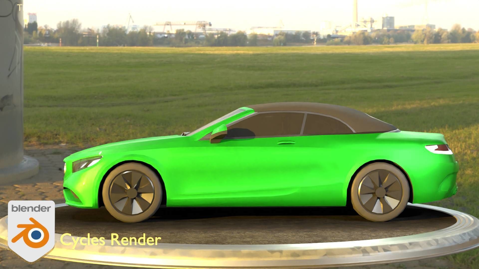 City Car 48 Upper Class Type-A Green Low-poly 3D model_69