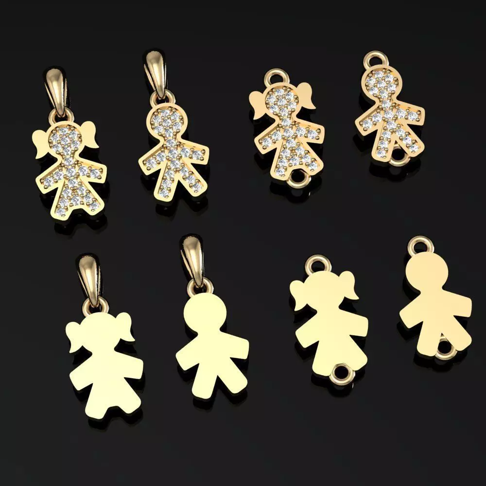 8 pendants for braslet 3D print model