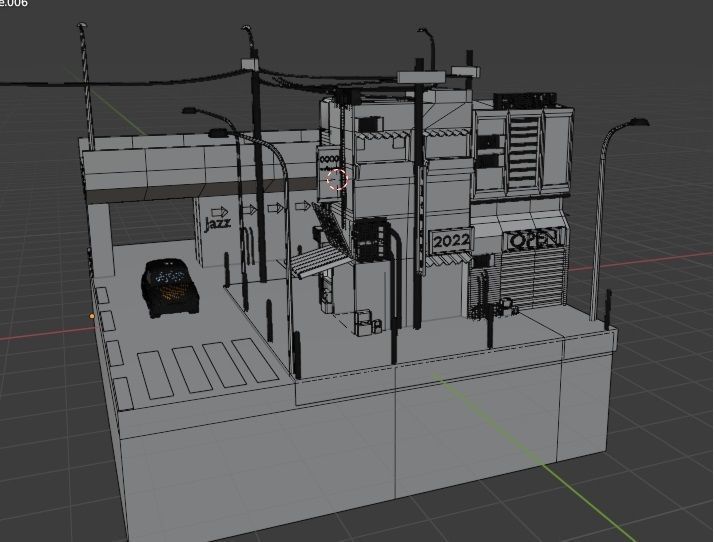 miniature night city Free low-poly 3D model_4