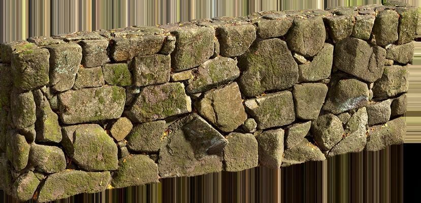 Stone wall Free low-poly 3D model_2