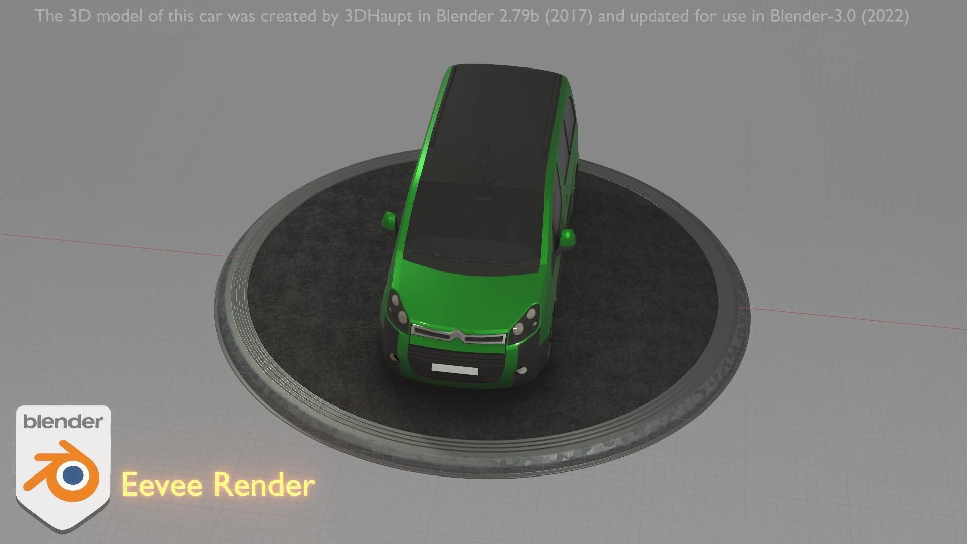 City Car 51 Utility Vehicles Van Type-D Green Low-poly 3D model_117