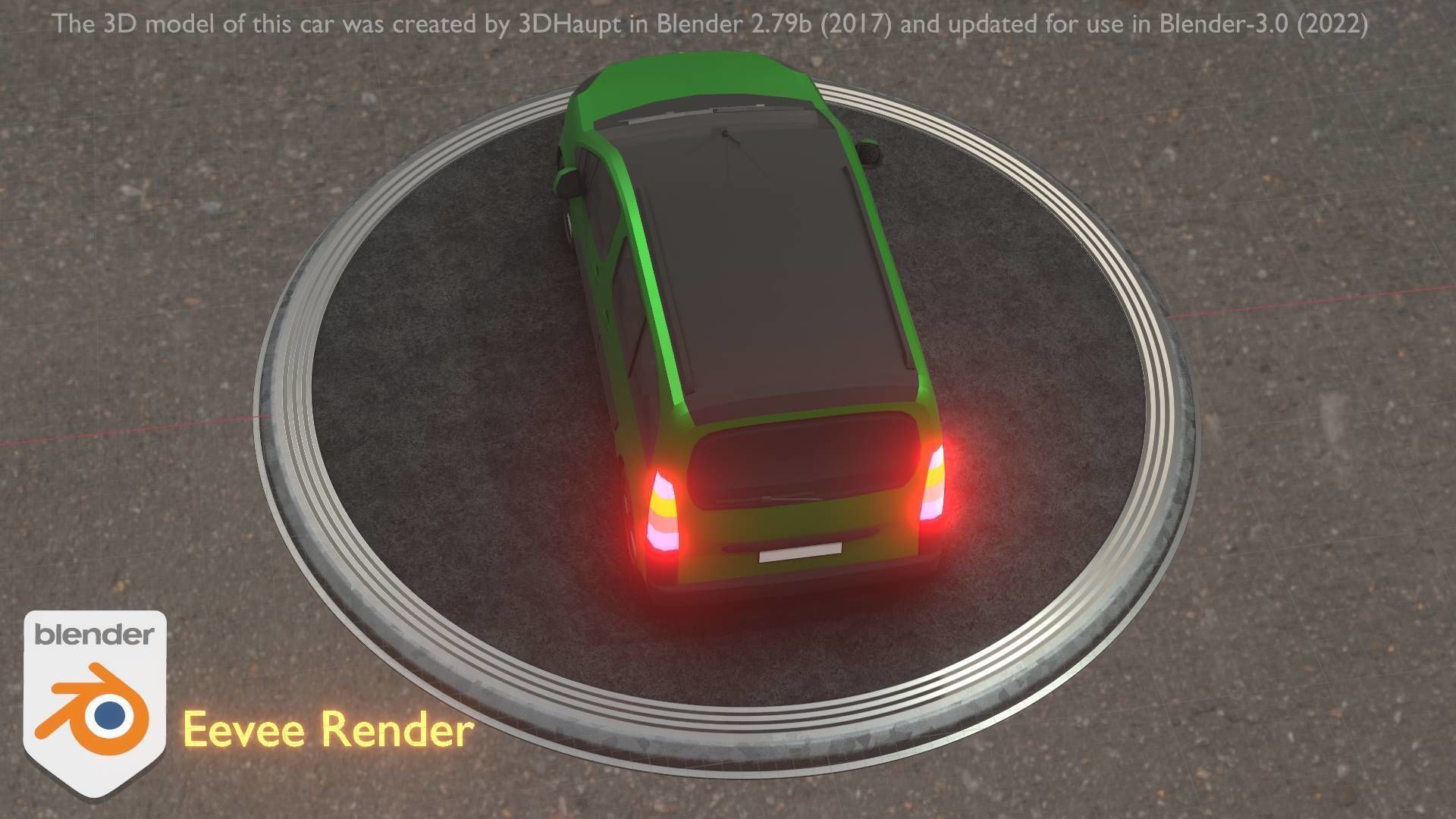 City Car 51 Utility Vehicles Van Type-D Green Low-poly 3D model_41