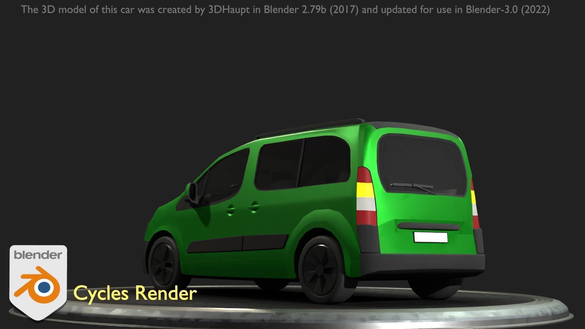 City Car 51 Utility Vehicles Van Type-D Green Low-poly 3D model_81