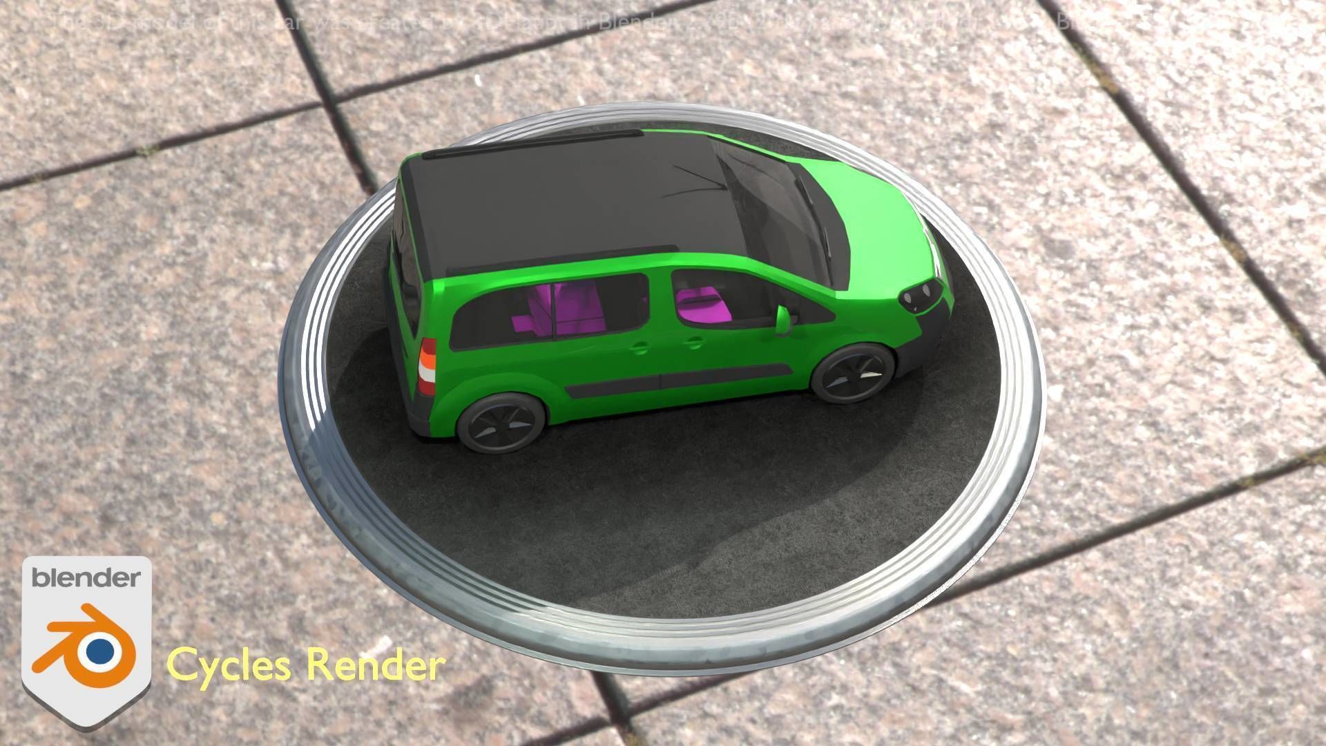 City Car 51 Utility Vehicles Van Type-D Green Low-poly 3D model_119