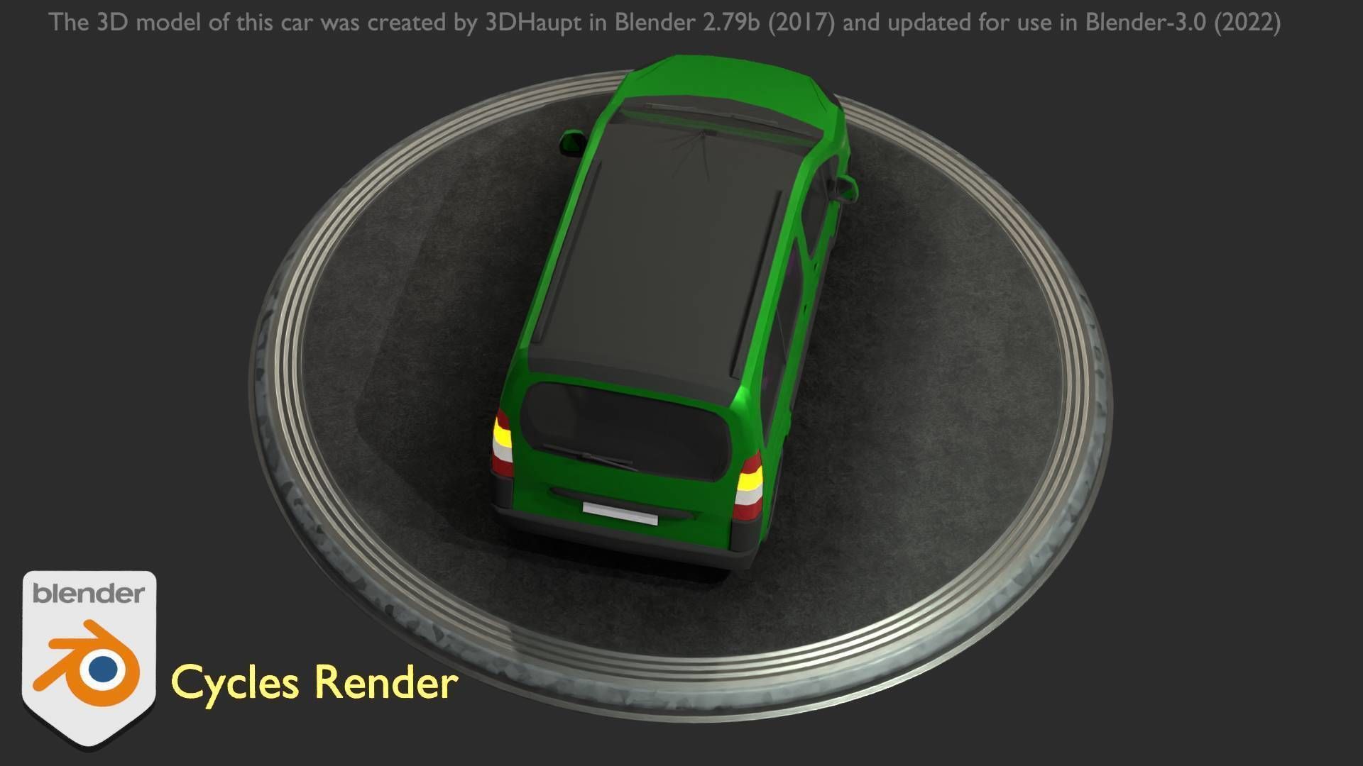 City Car 51 Utility Vehicles Van Type-D Green Low-poly 3D model_73