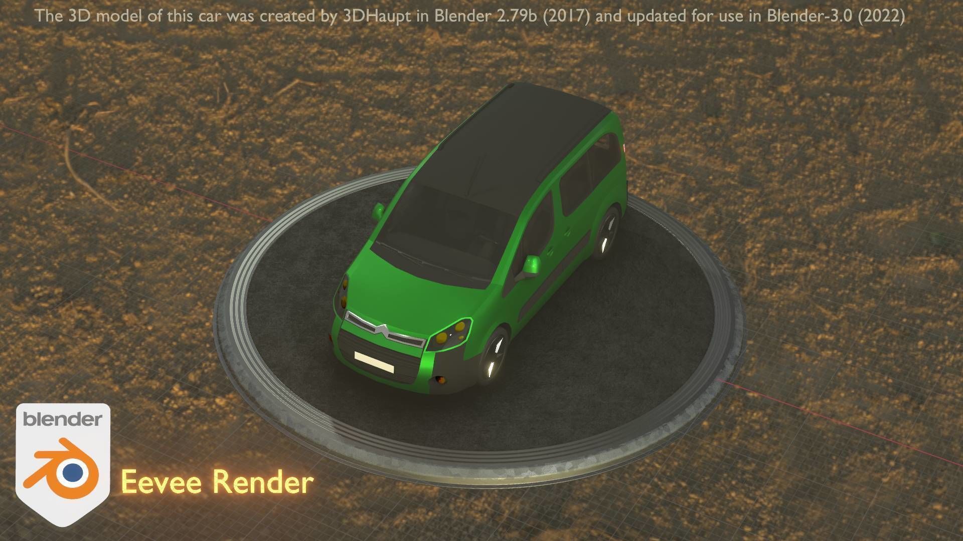 City Car 51 Utility Vehicles Van Type-D Green Low-poly 3D model_51
