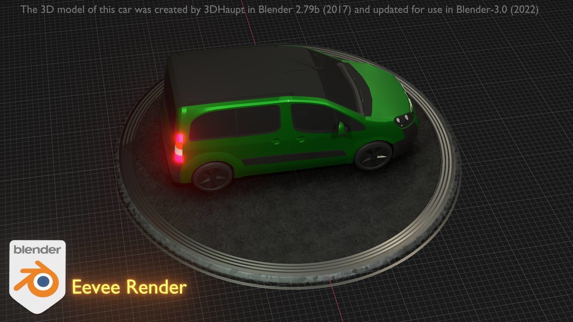 City Car 51 Utility Vehicles Van Type-D Green Low-poly 3D model_52